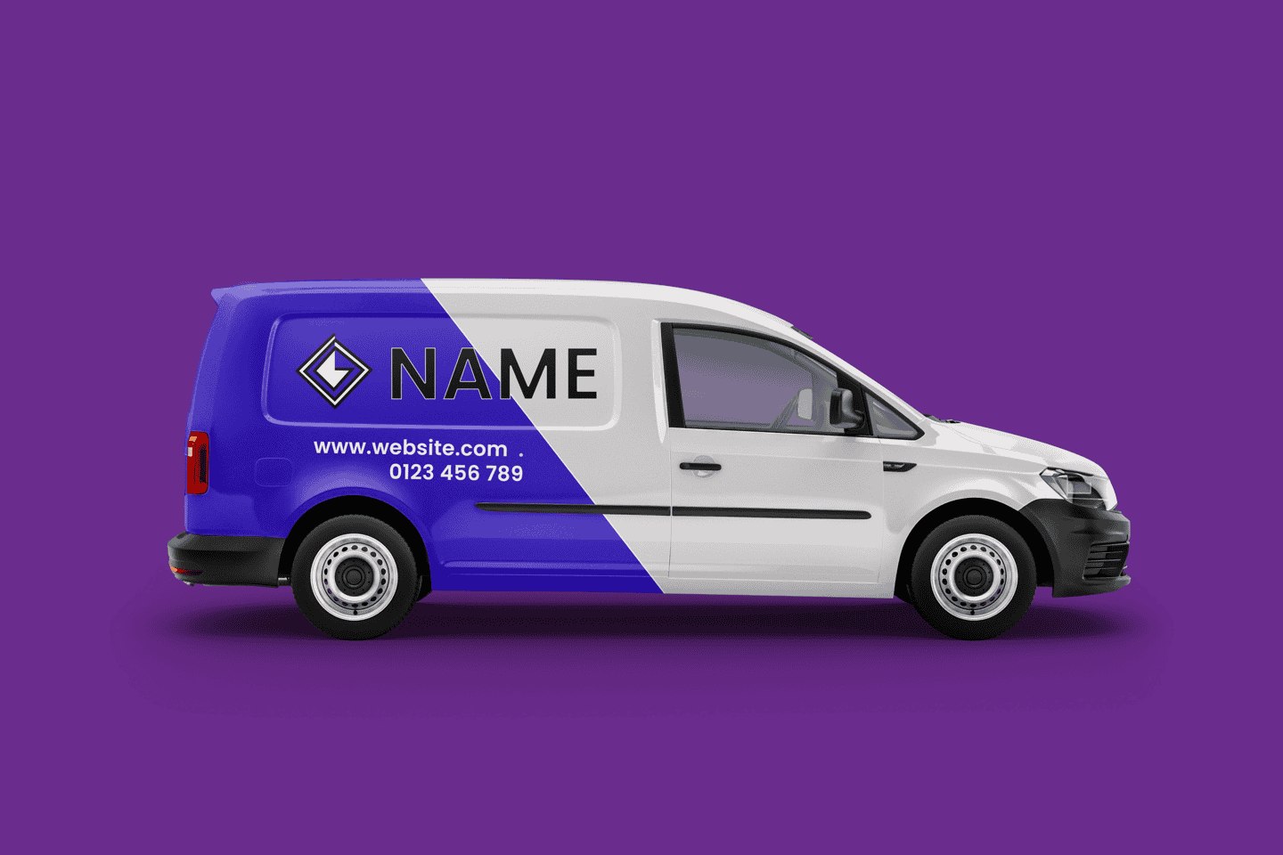 small van illustration - half wrap
