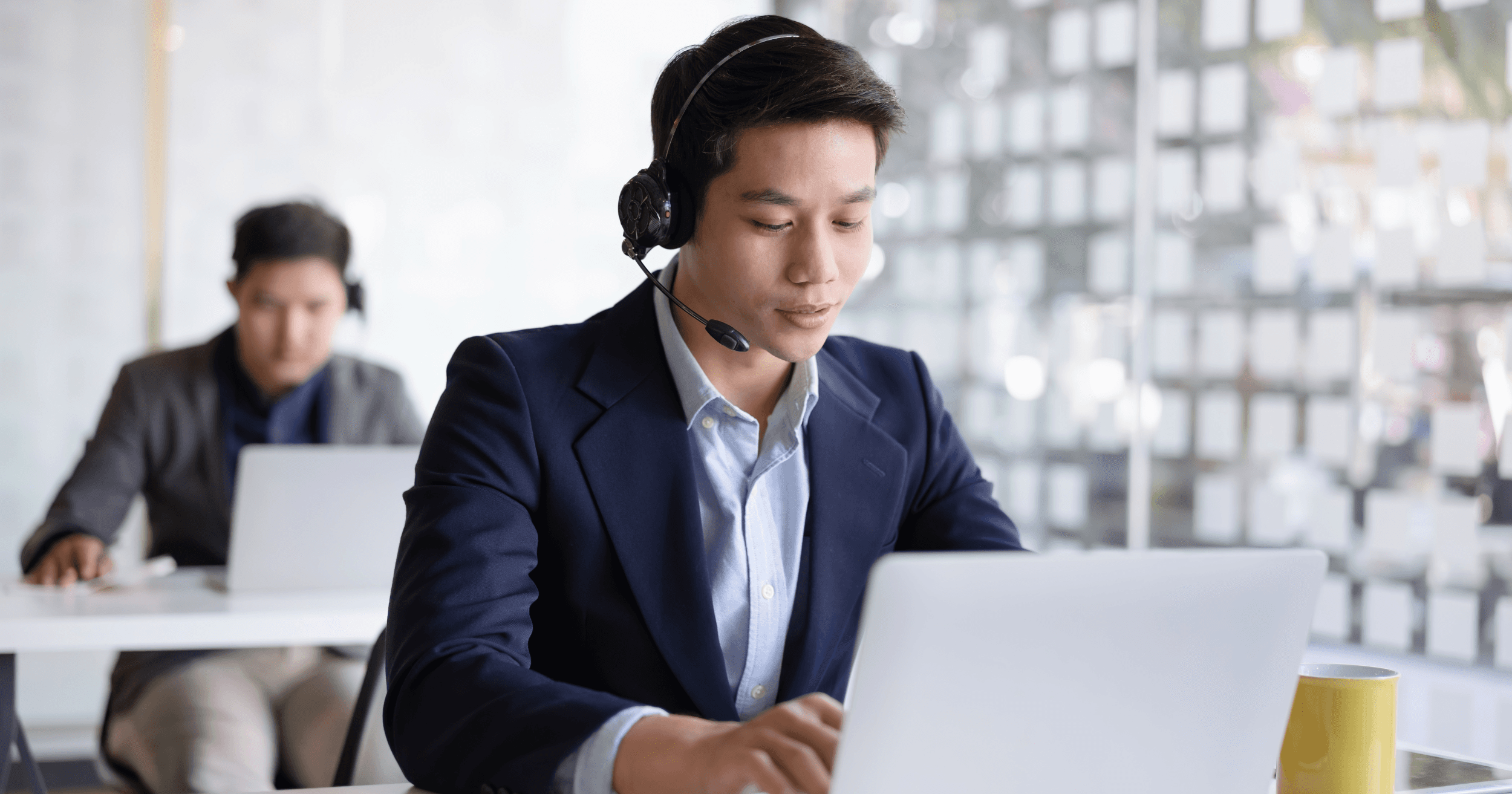 Customer support helping a customer