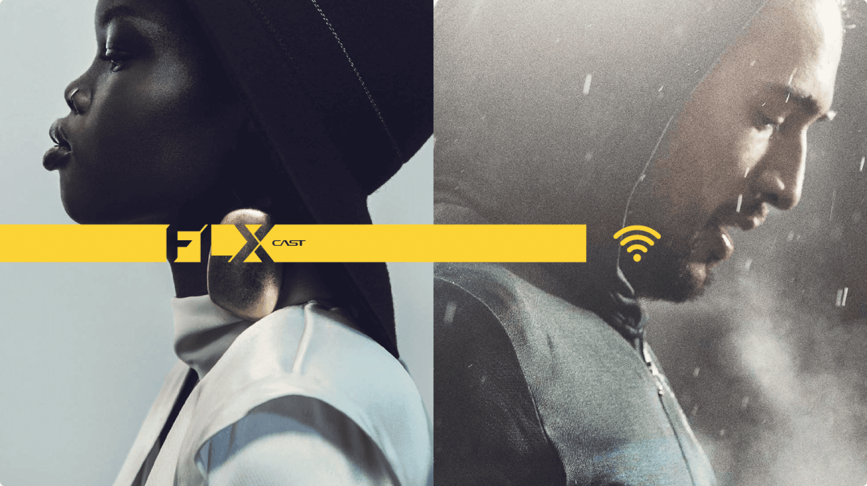 FLX split athlete portrait campaign visual