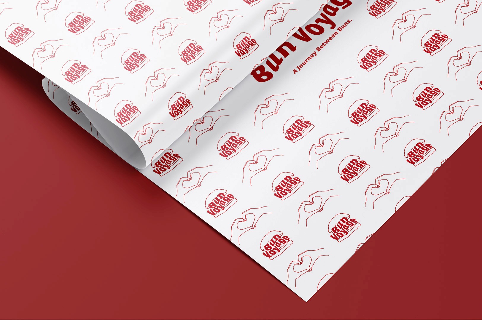 Bun Voyage brand mark printed on the packaging paper