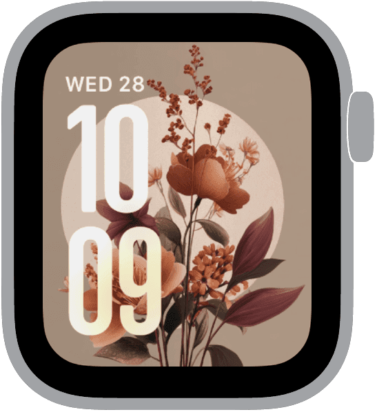 The amber bloom 02 apple watch face