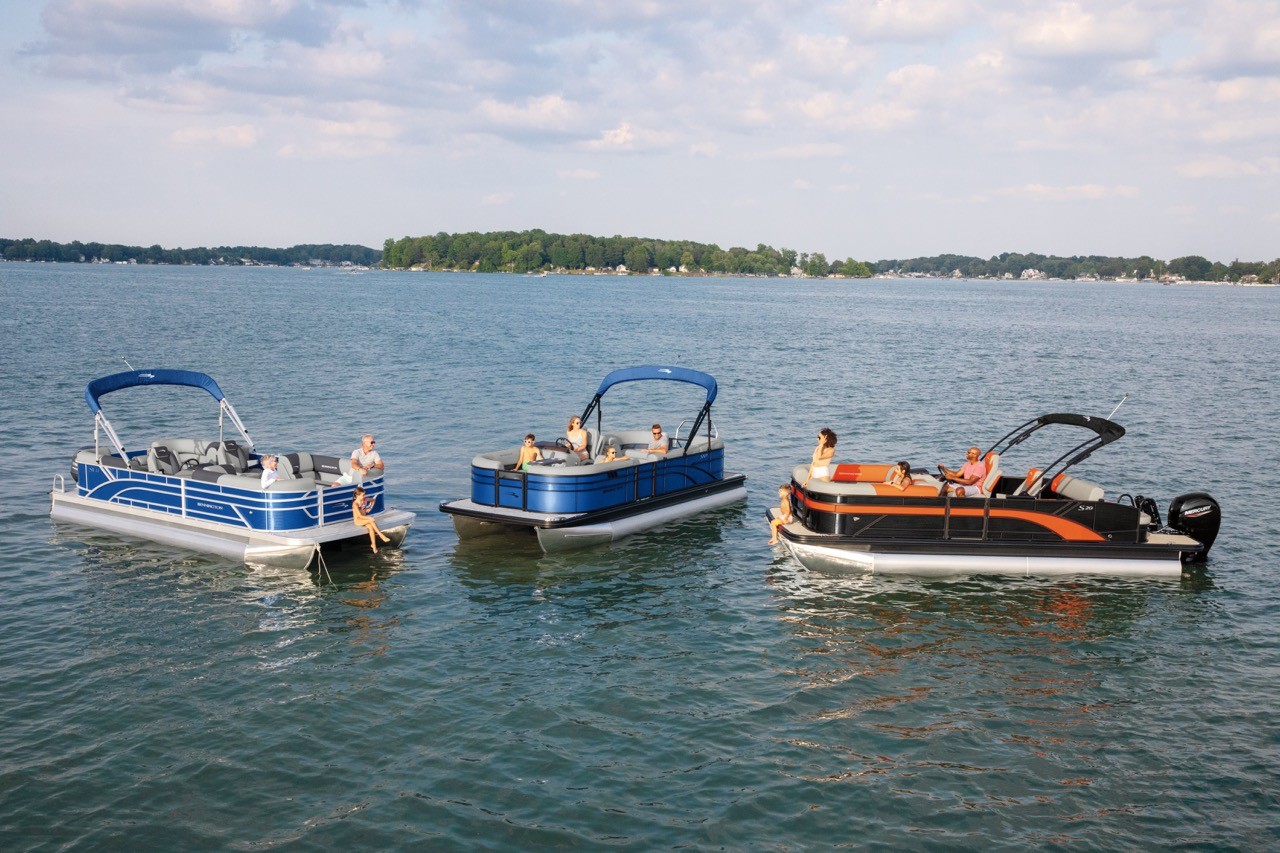 Three boats standing on the lake