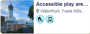 an accessible playarea card, with photo name and filters