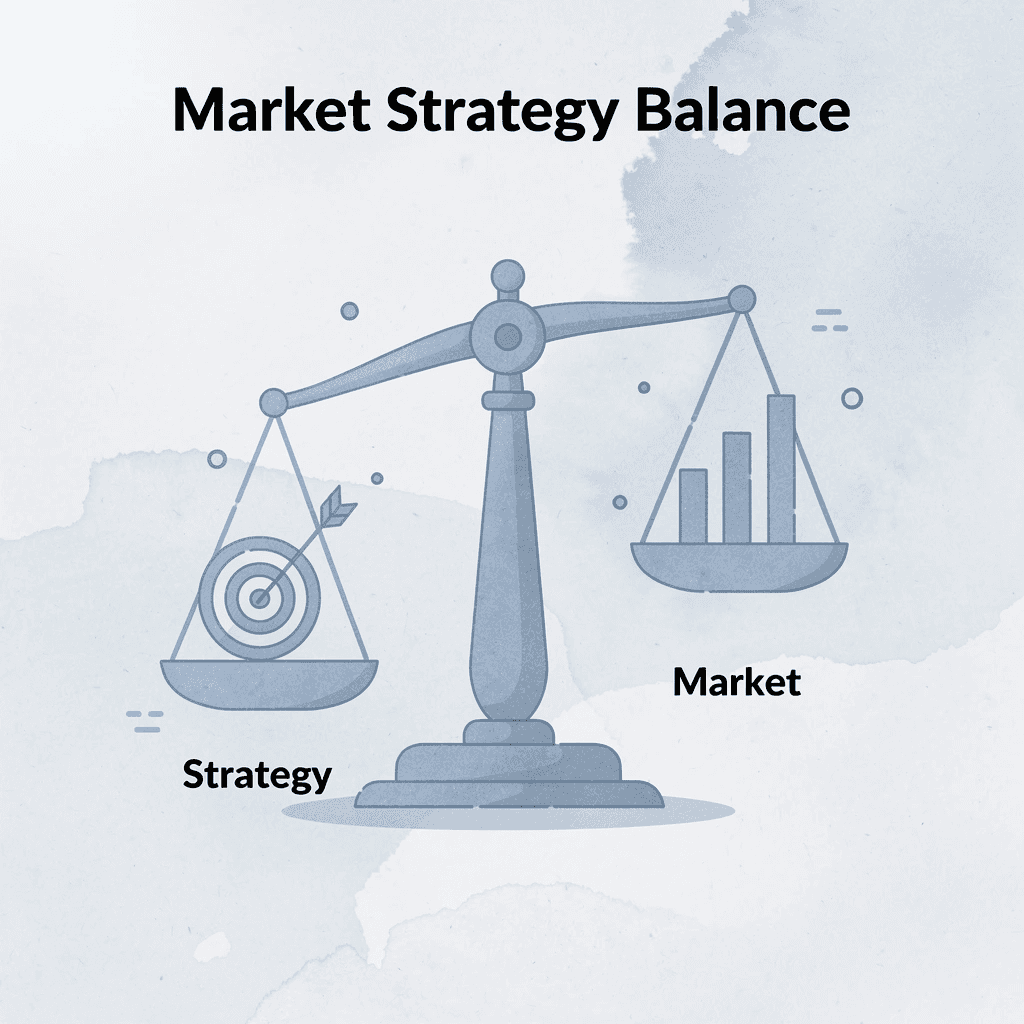 Balance scale comparing trading strategy and market selection - Scalping Futures