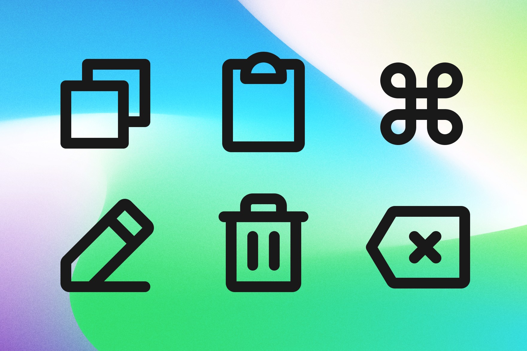 Close-up of DigitalCraft UI Pack, showcasing meticulously crafted monochrome icons in stroke style for a modern and cohesive UI design.