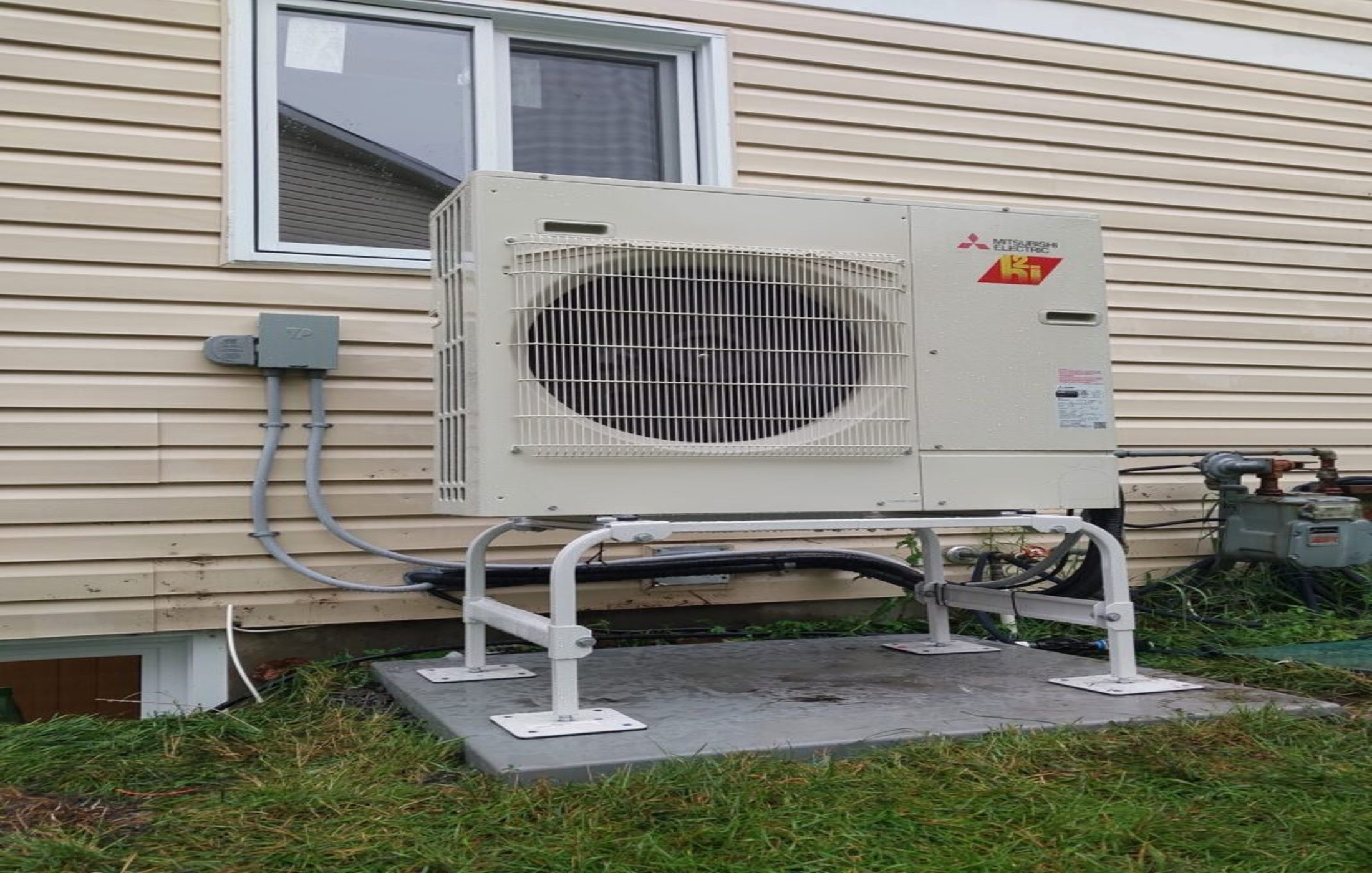 Mitsubishi cold-climate heat pump installed outside a GTA home for winter heating