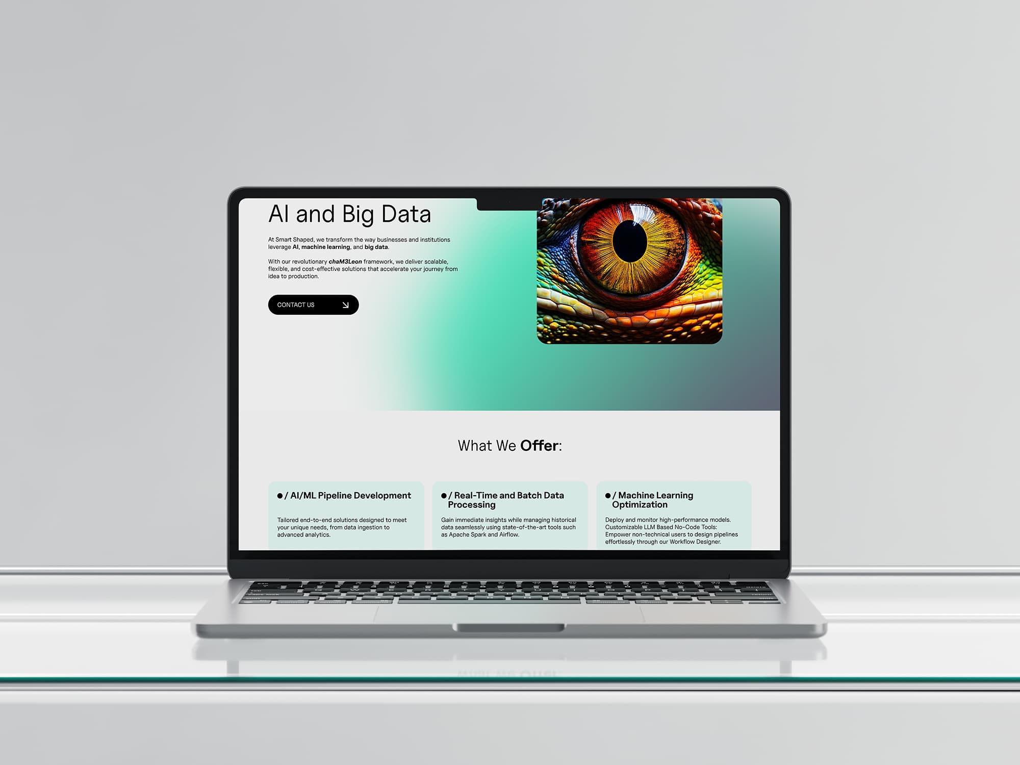 Screenshot pagina AI del sito di Smart Shaped
