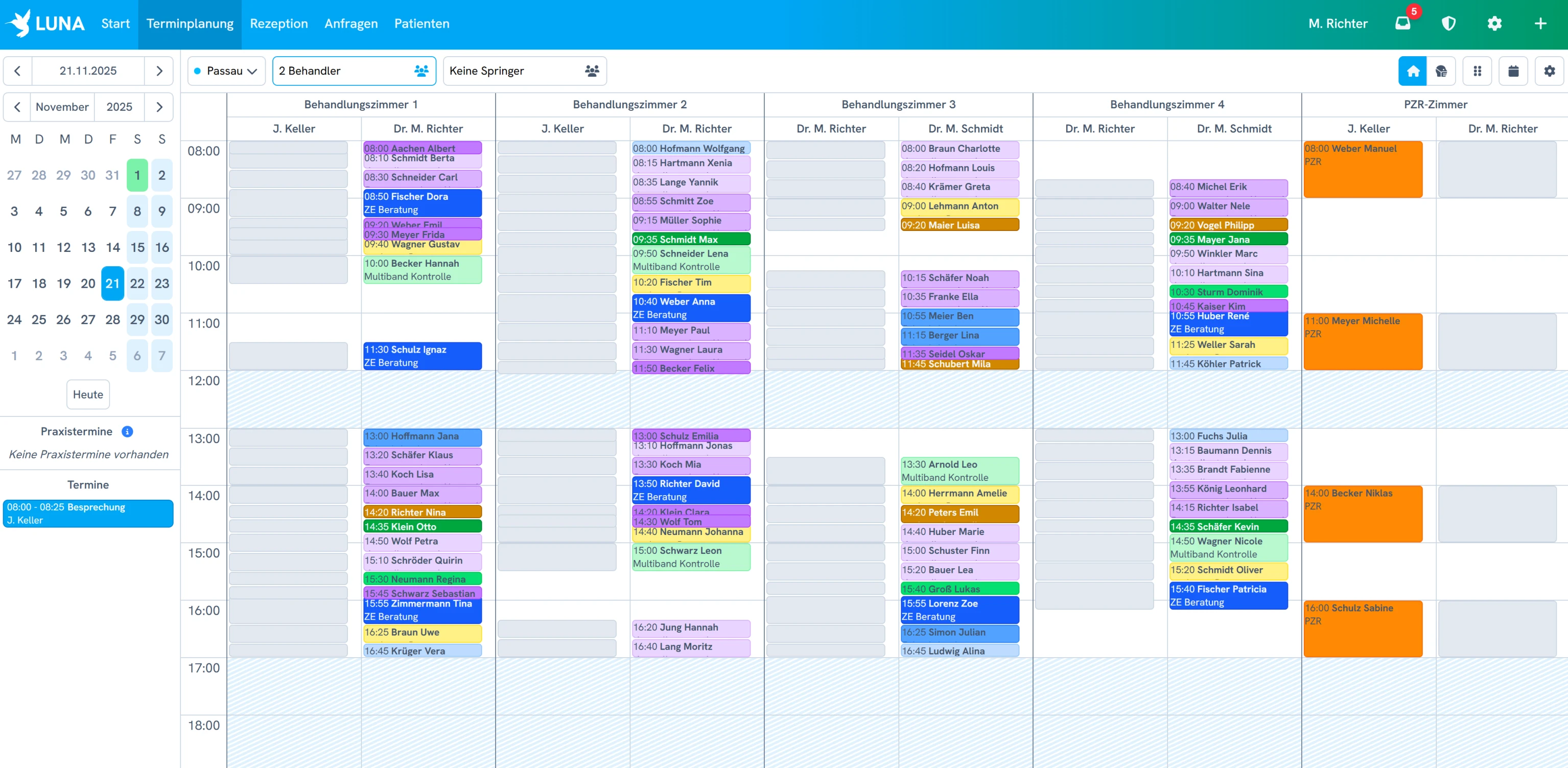 LUNA Termin Kalenderansicht