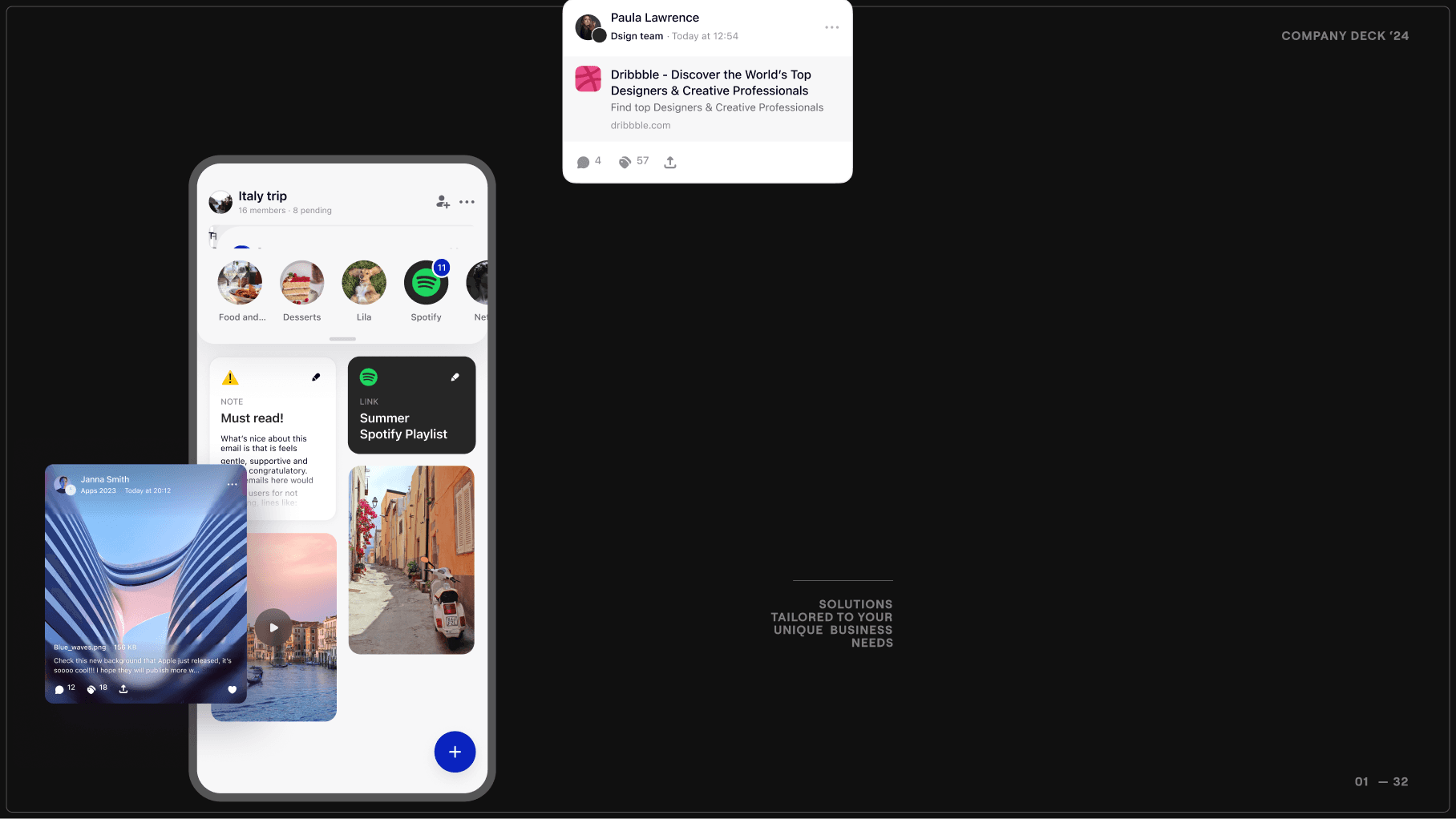 Profico company deck mockup page