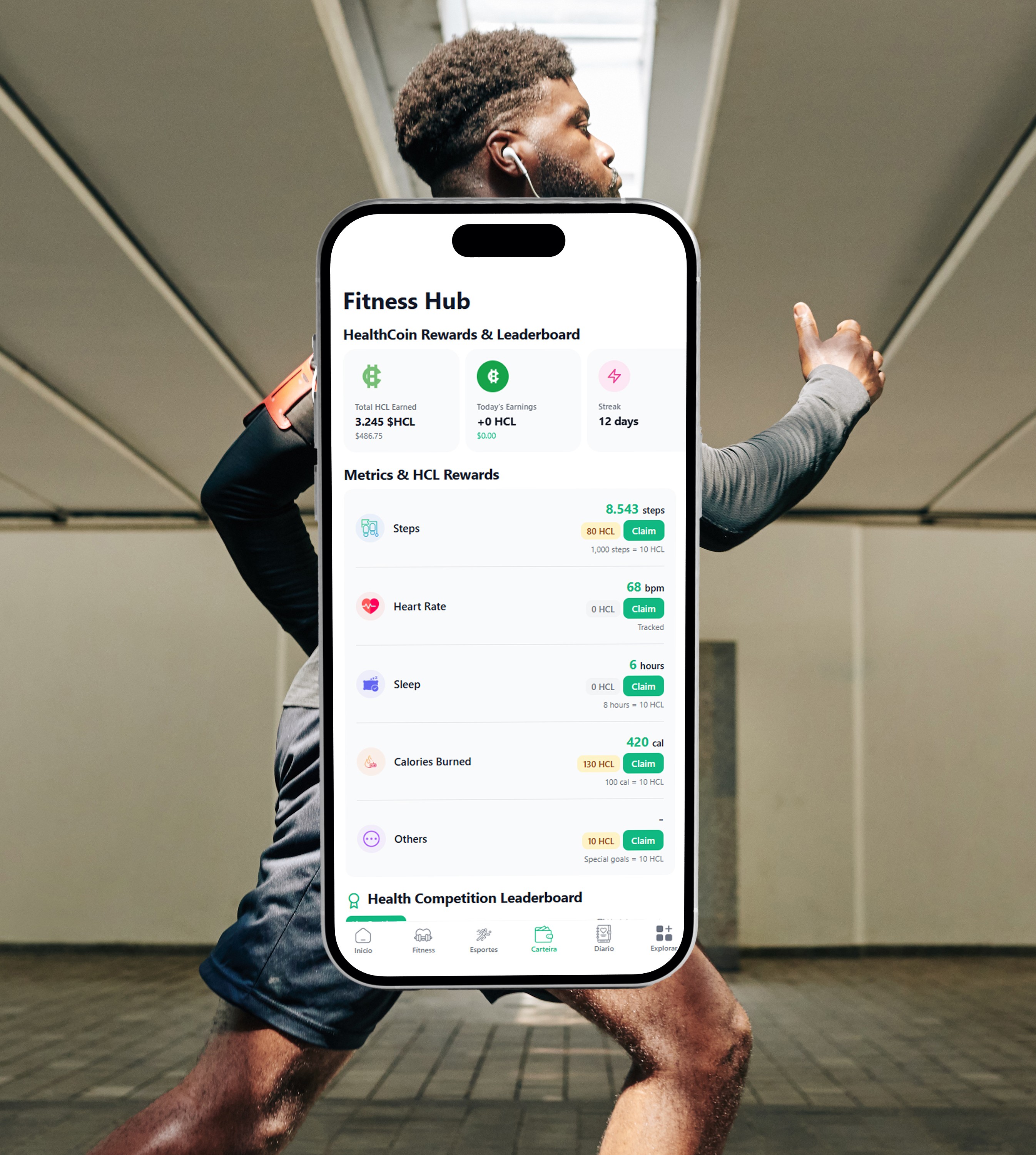 silver iPhone X floating over open palm