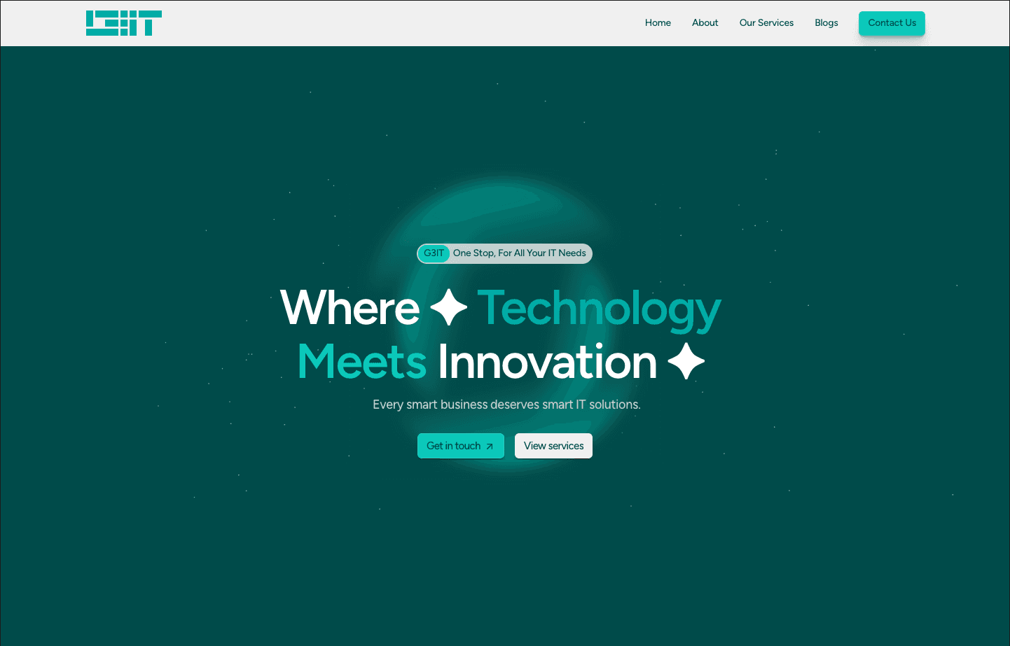 g3it website homepage built with Framer
