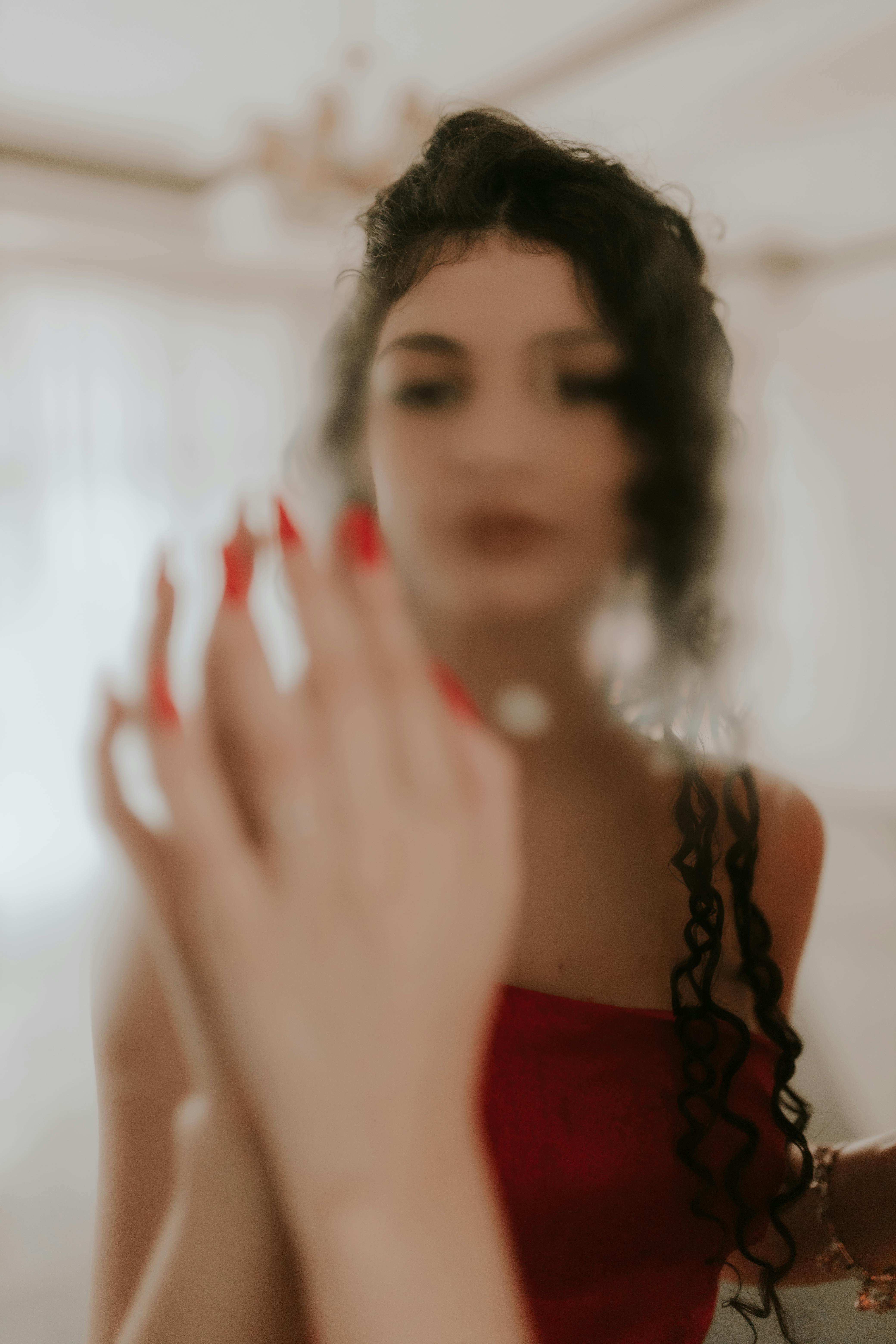 blur photo of a woman