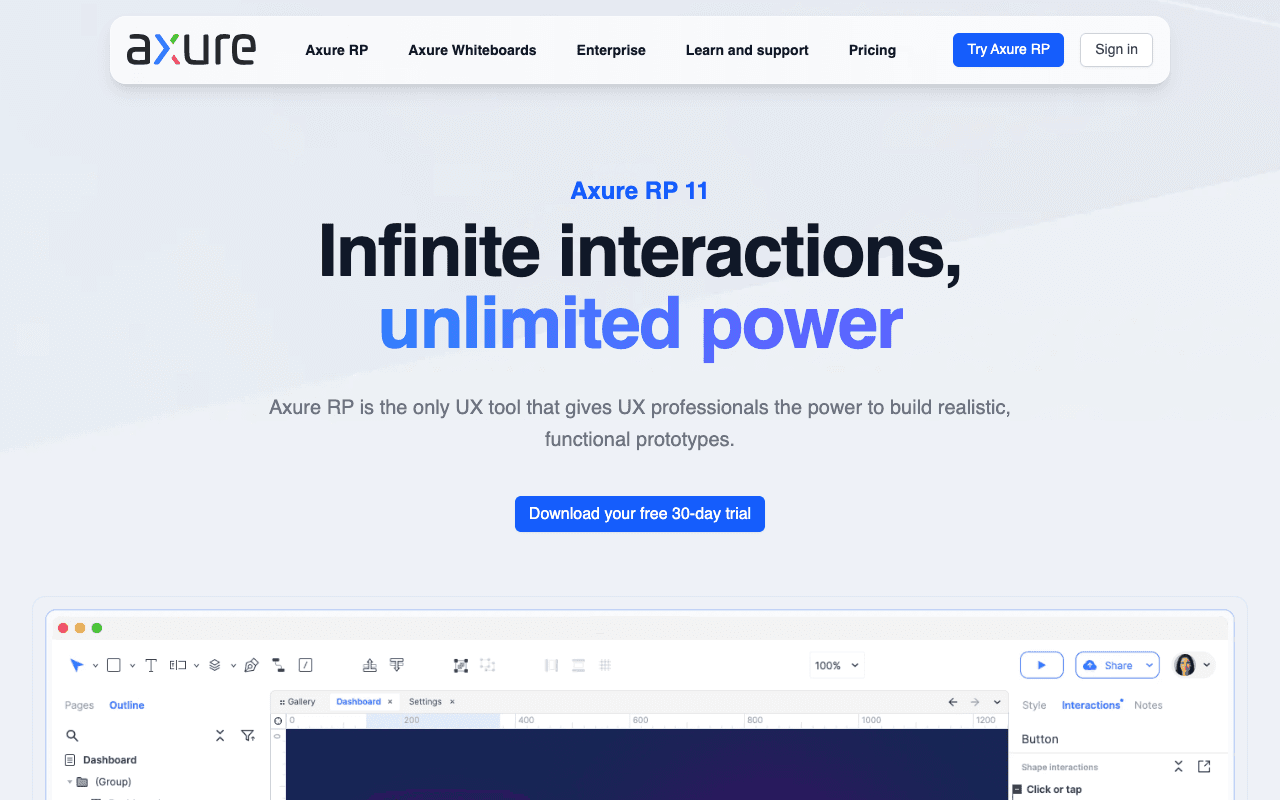 Axure RP екранна снимка