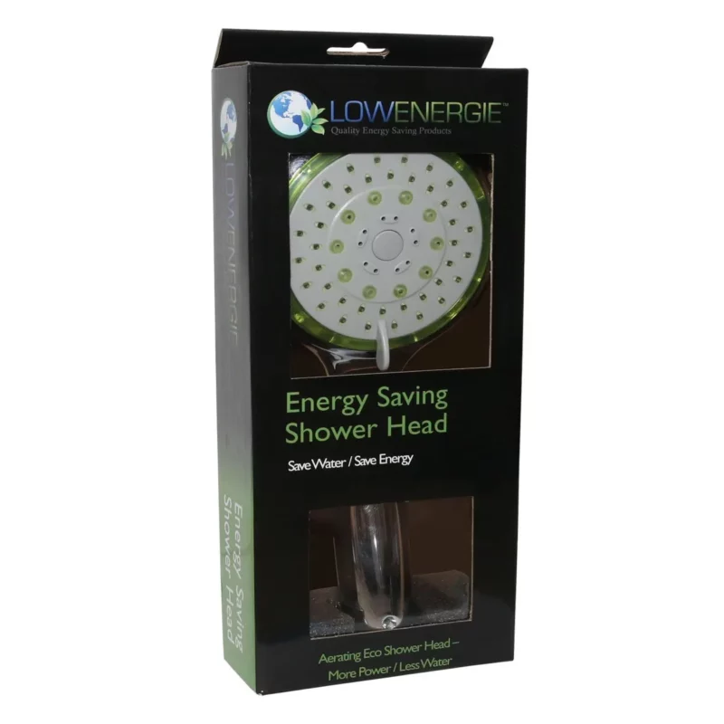 The lowenergie water-saving shower head can help you save on your bills