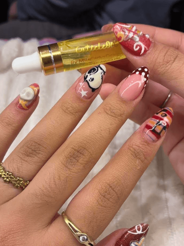 Handgeschilderde luxe press-on nails — uniek ontwerp op maat