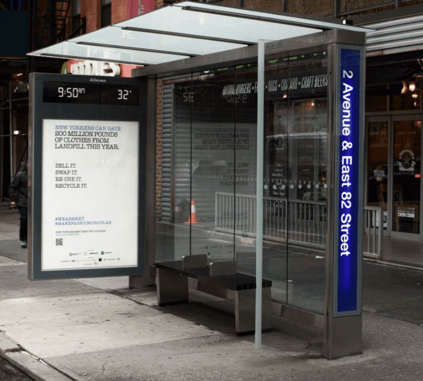 Slideshow Image - campaign bus stop for Make Fashion Circular Wear Next Campaign