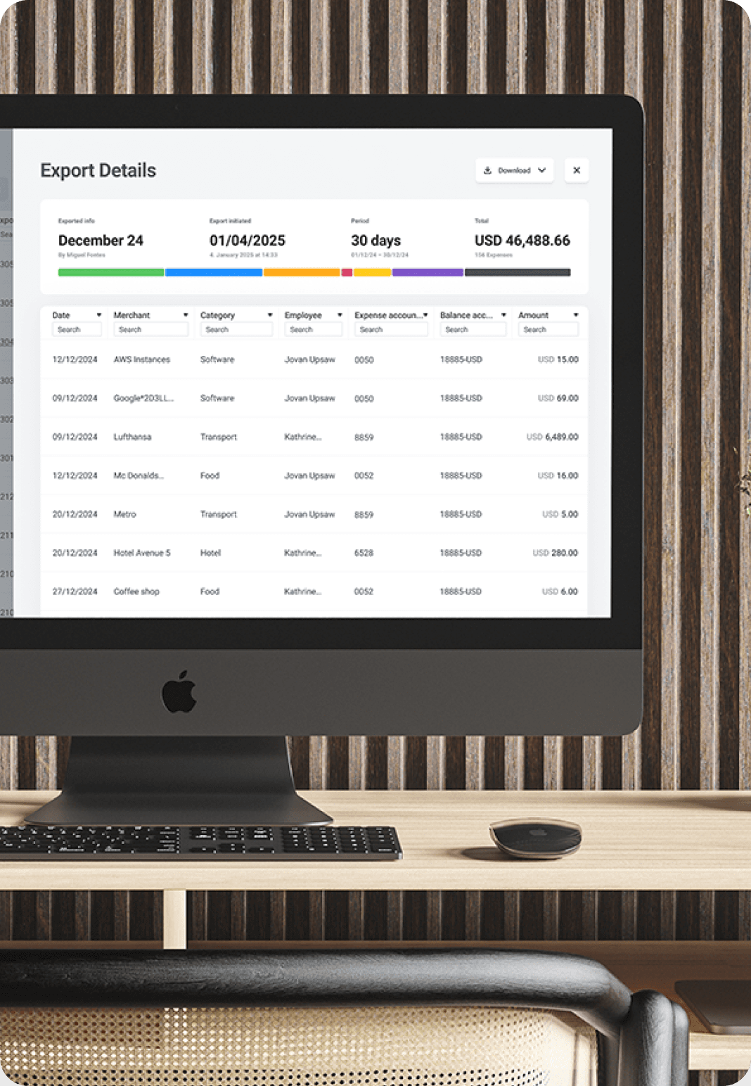 Computer displaying the cardlay expense website.