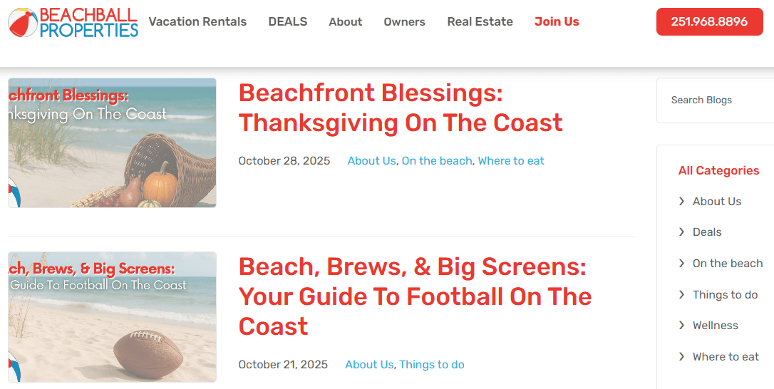 Beachball.com screenshot