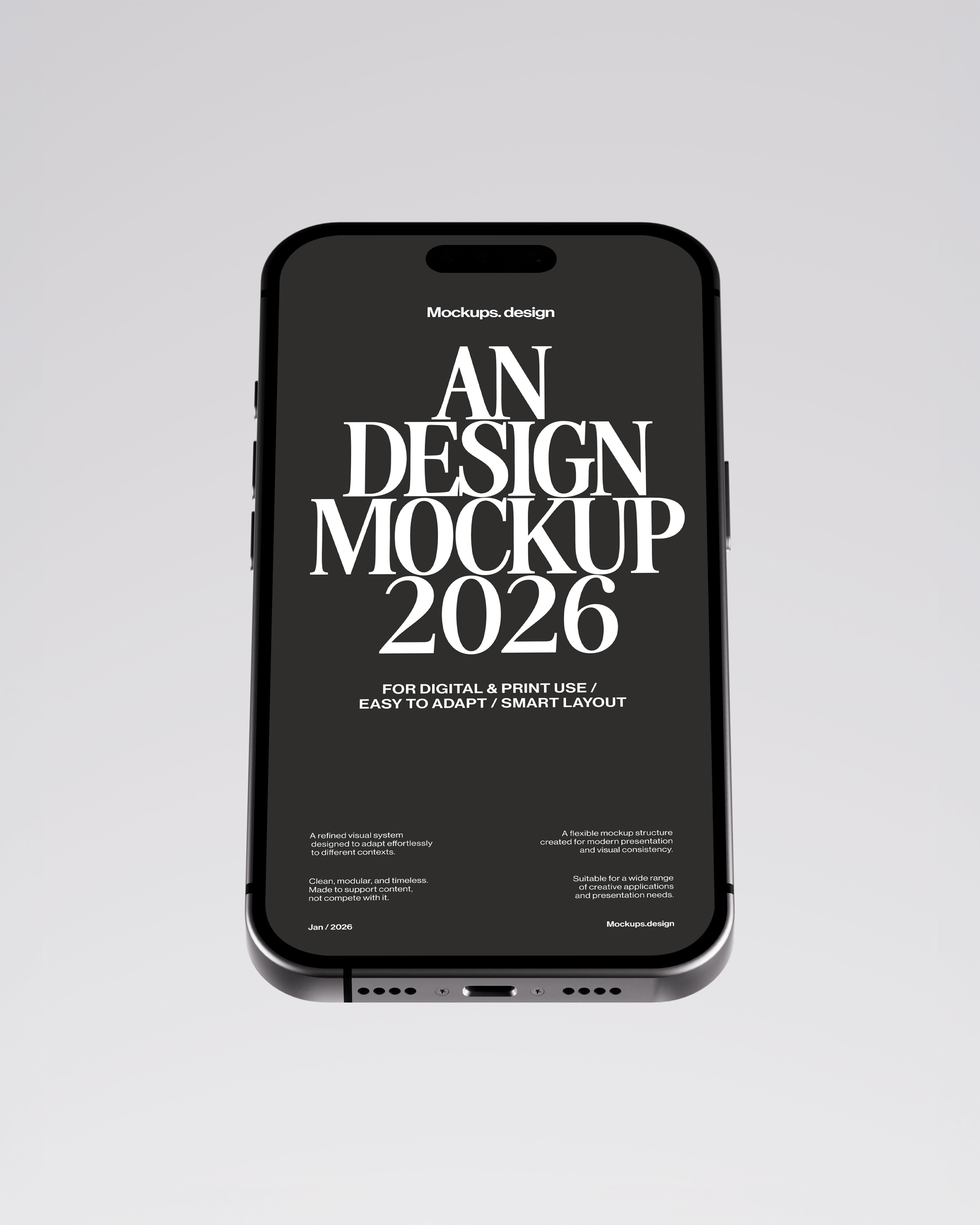 iPhone mockup on minimal clean background, realistic display