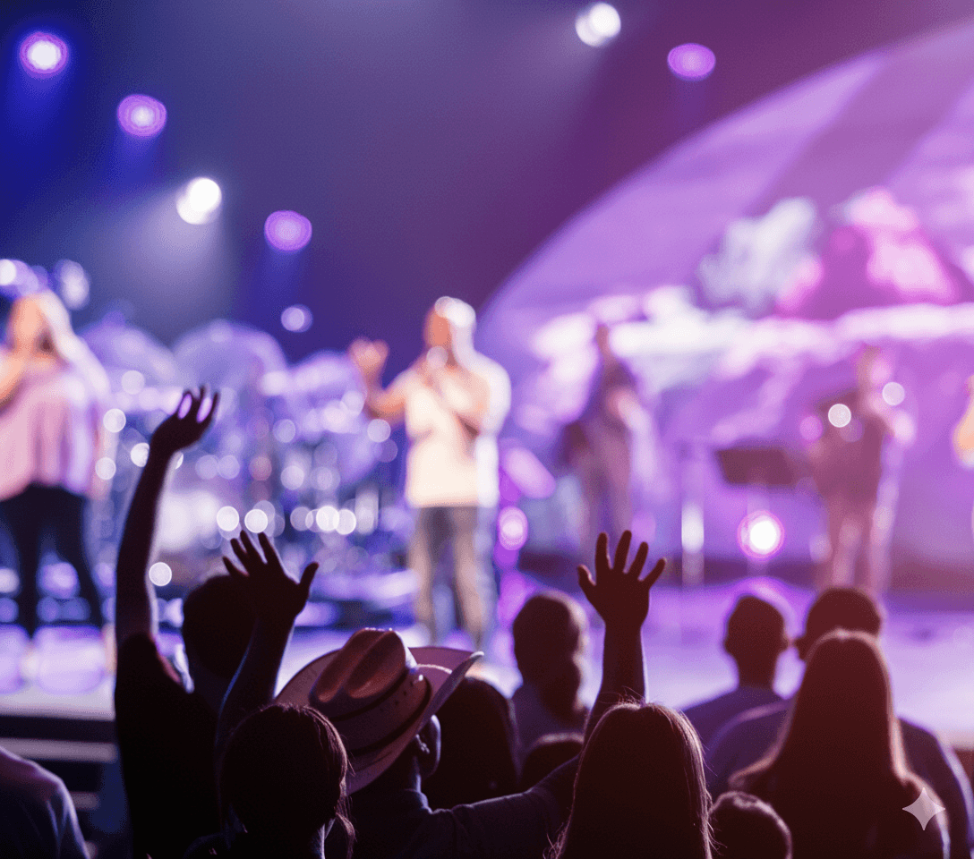 The audience listens to the conference