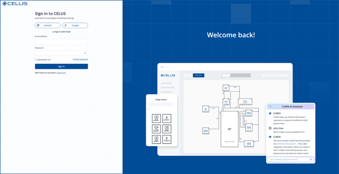 Sign in to CELUS Design Platform