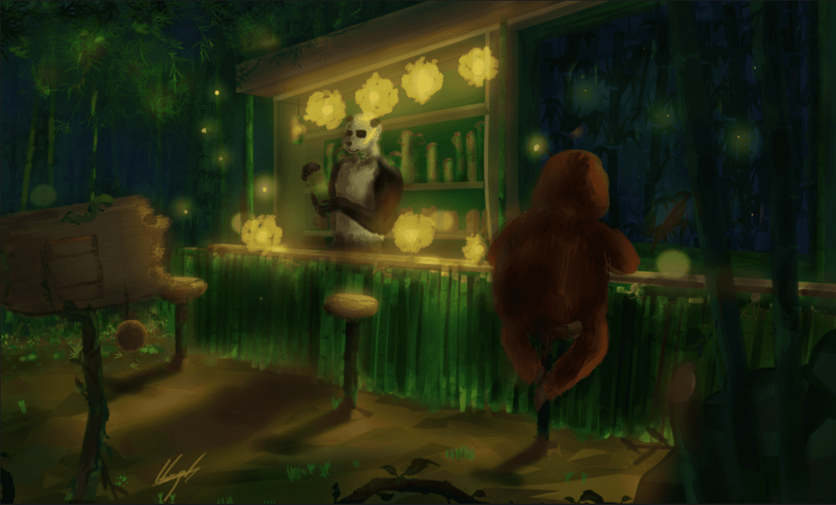 a bar in the jungle