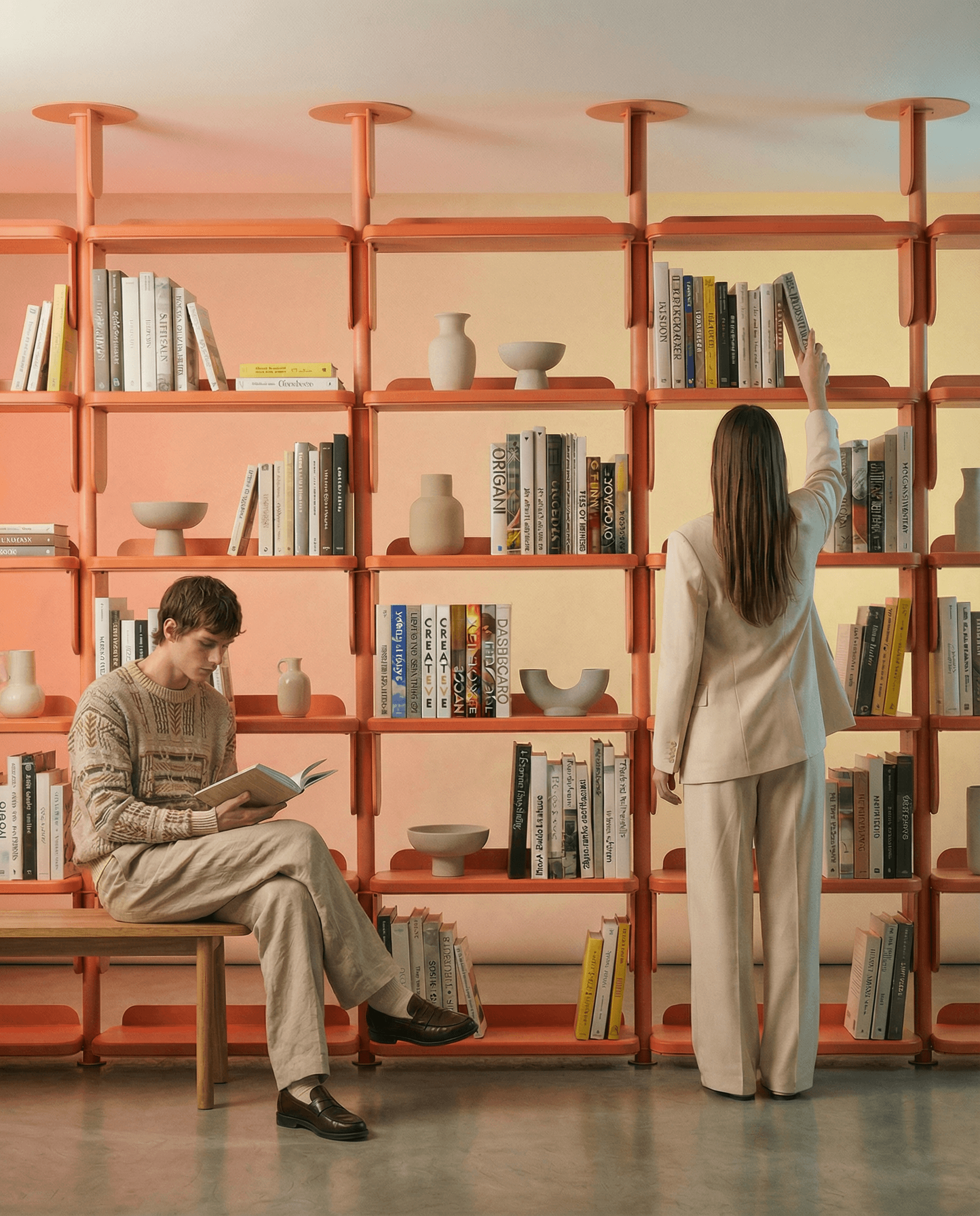 Futuristic device on gradient studio background.