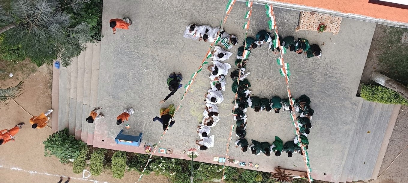 Teacher and children playing with blocks