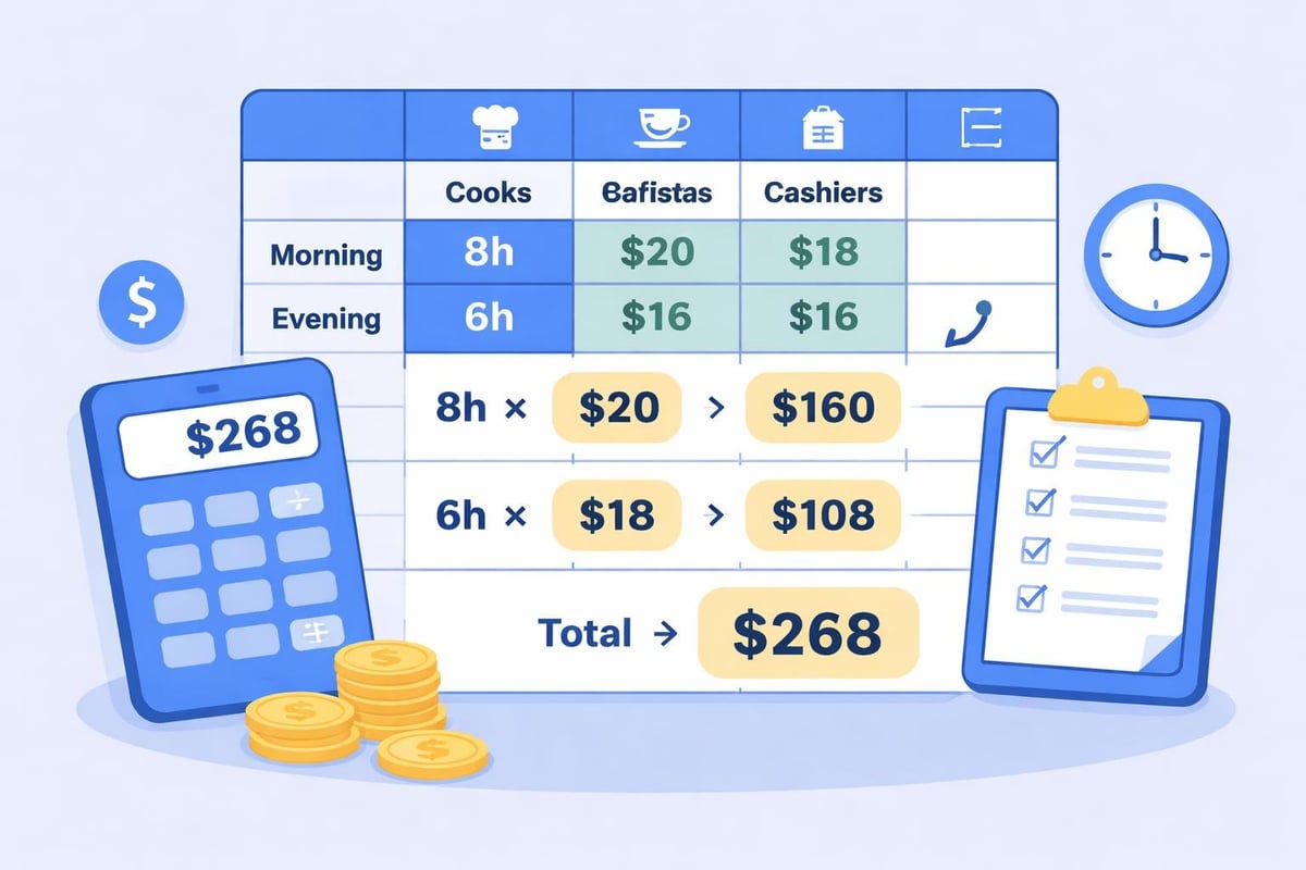 Labor cost calculations in scheduling