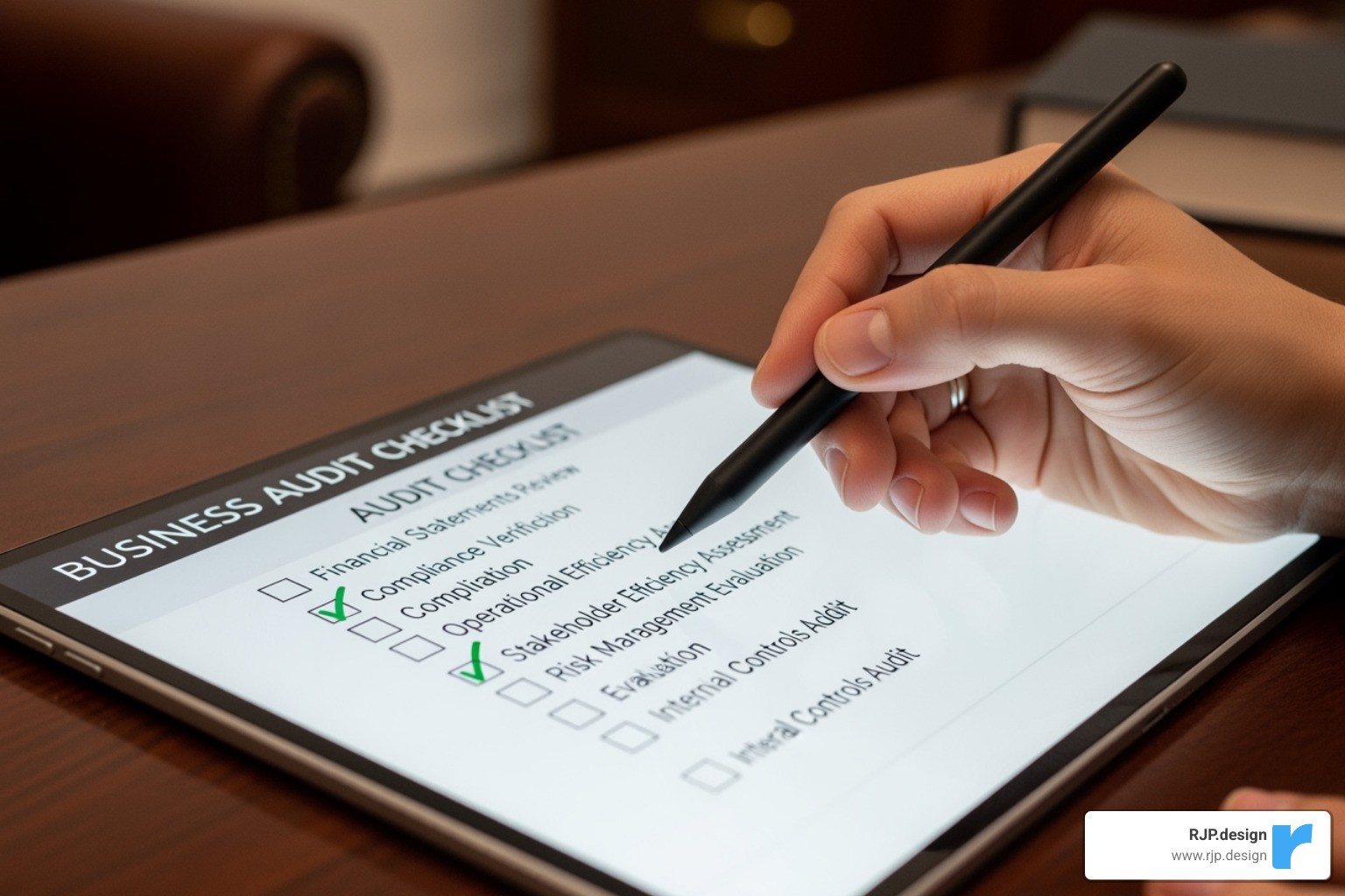 Image of a checklist showing different audit components like GBP, On-Page, and Citations; Comprehensive evaluation; Actionable strategy; Increased visibility; Higher conversions - Local SEO audits