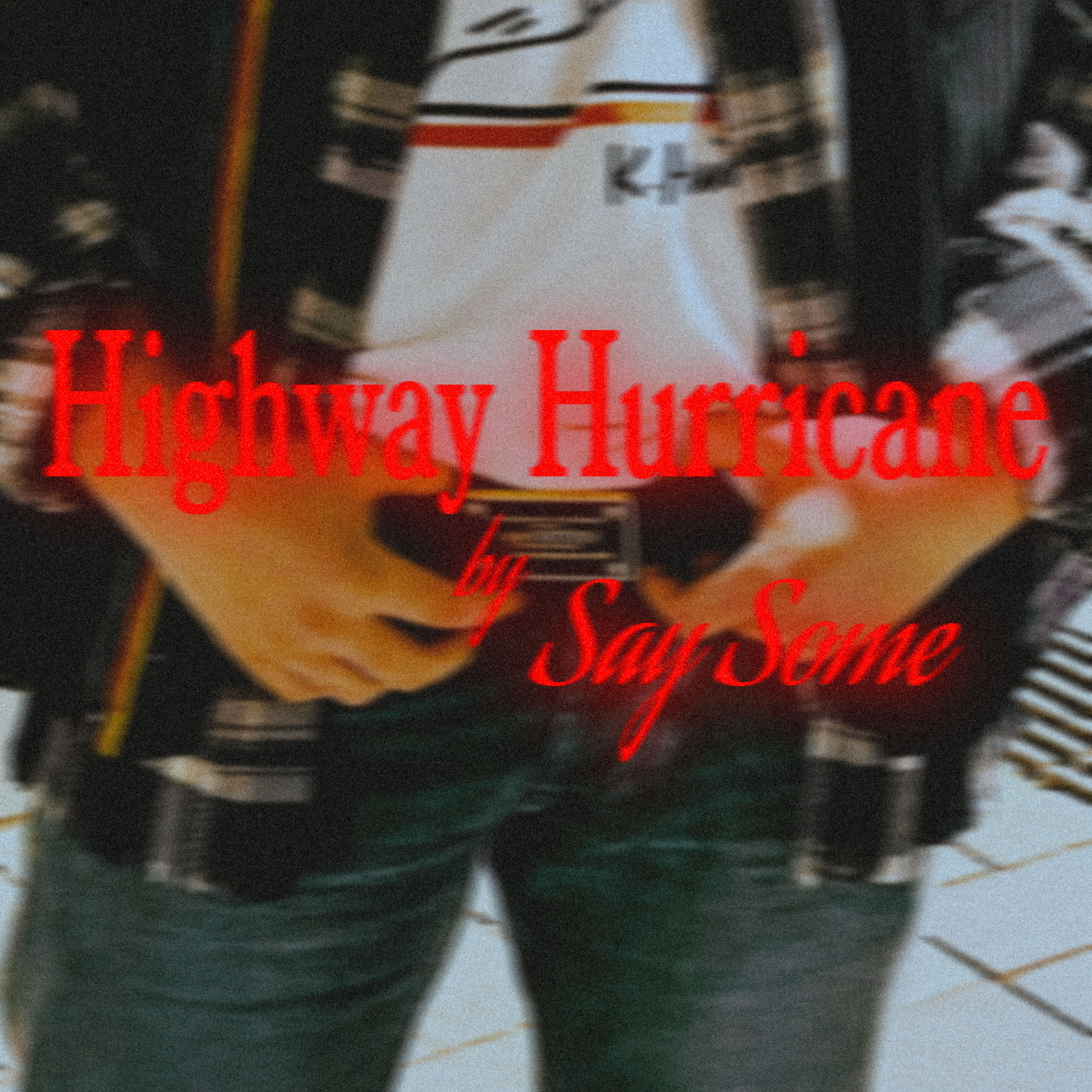 A cinematic nighttime portrait of a woman with red lipstick, captured with warm, blurred streetlights in the background.