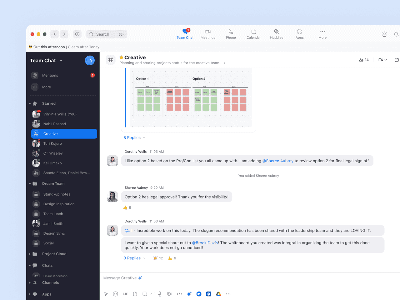 Interface of Zoom Team Chat&nbsp;