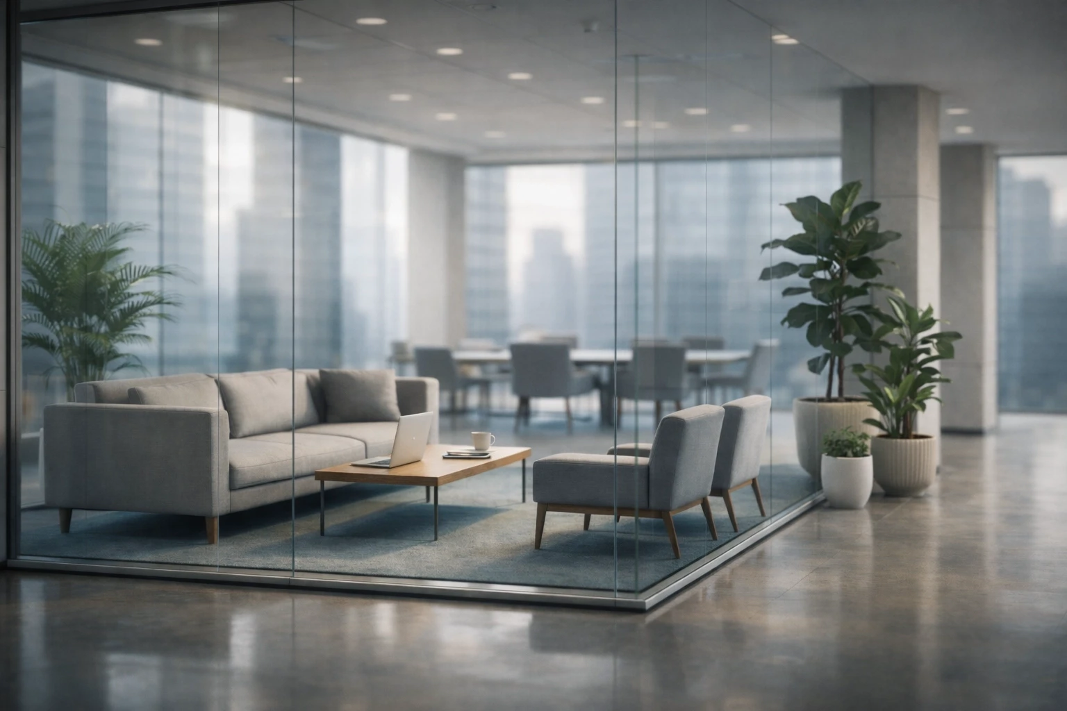 Bureau moderne dans un quartier financier