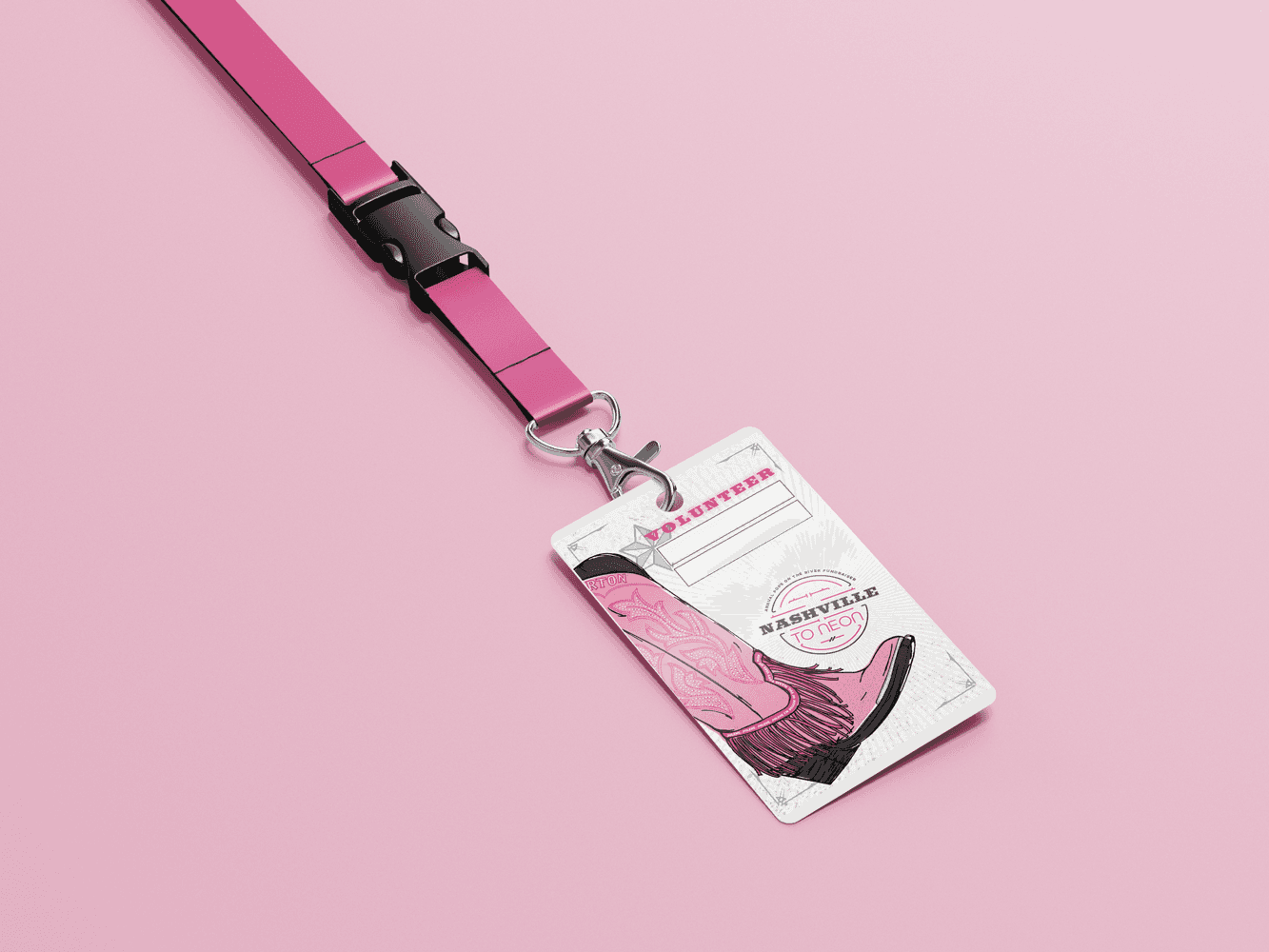 pops lanyard with pink boot