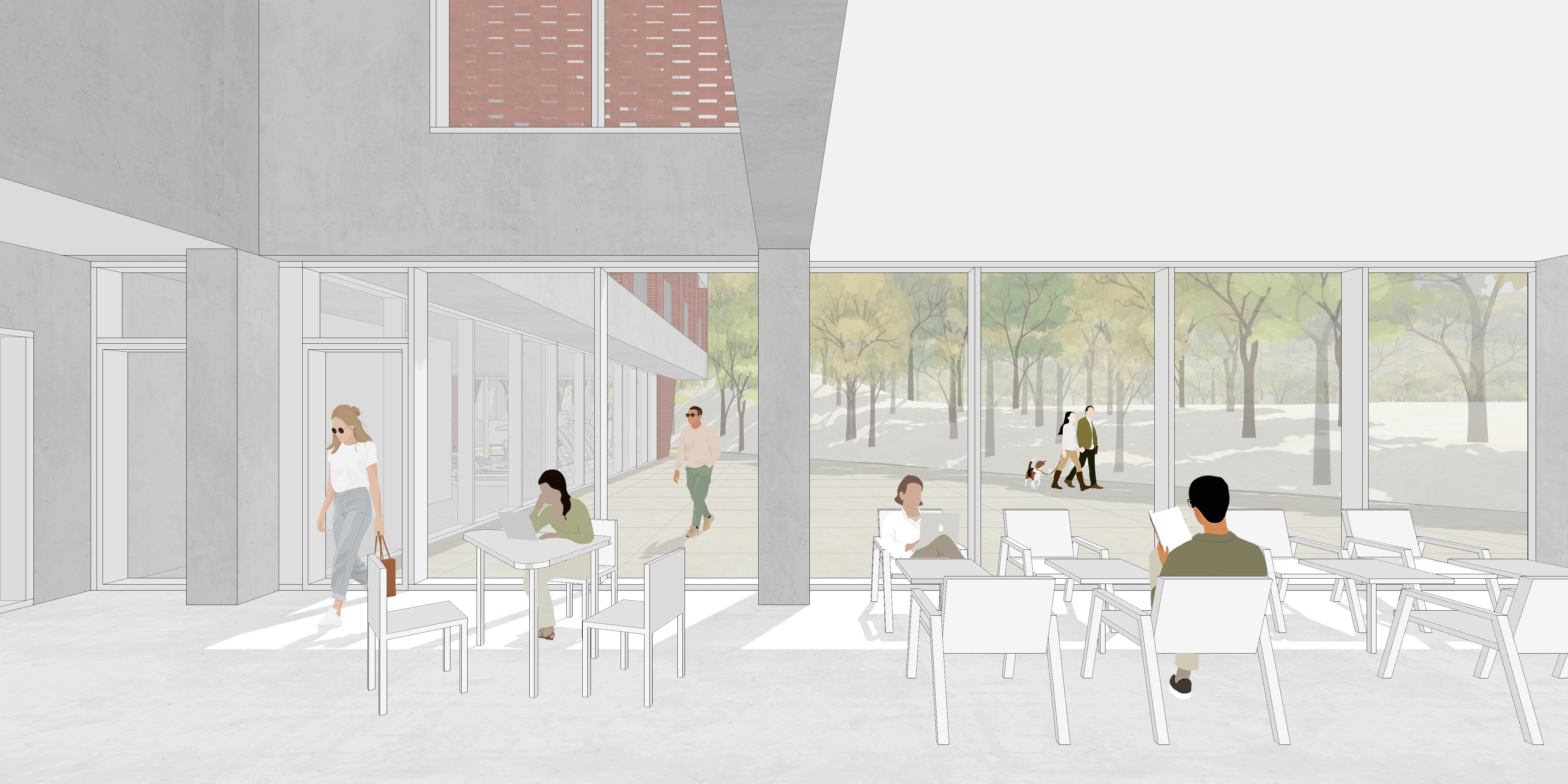 군북농공단지 청년문화센터 | 홀 투시도