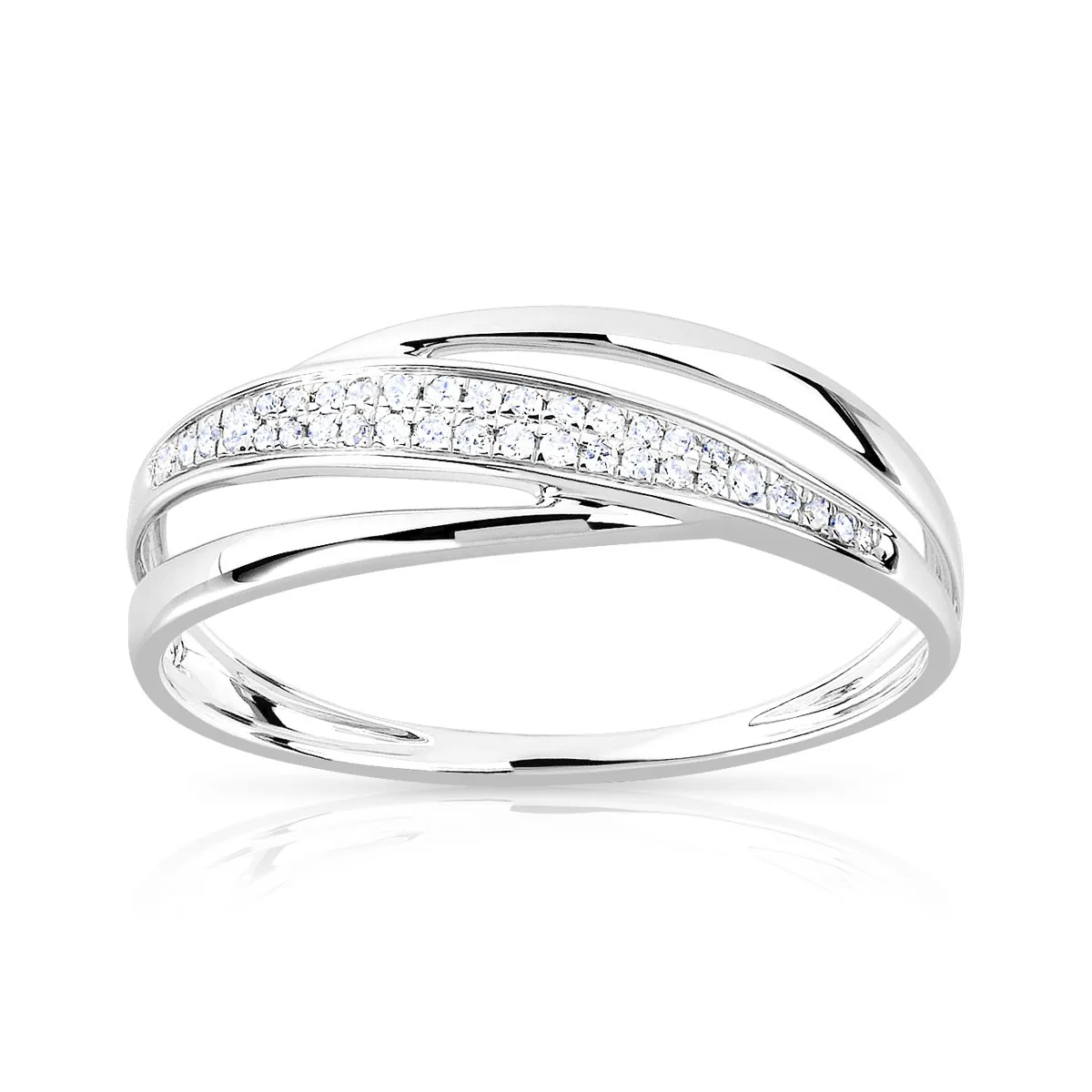 Bague en or blanc 375 sertie de diamants