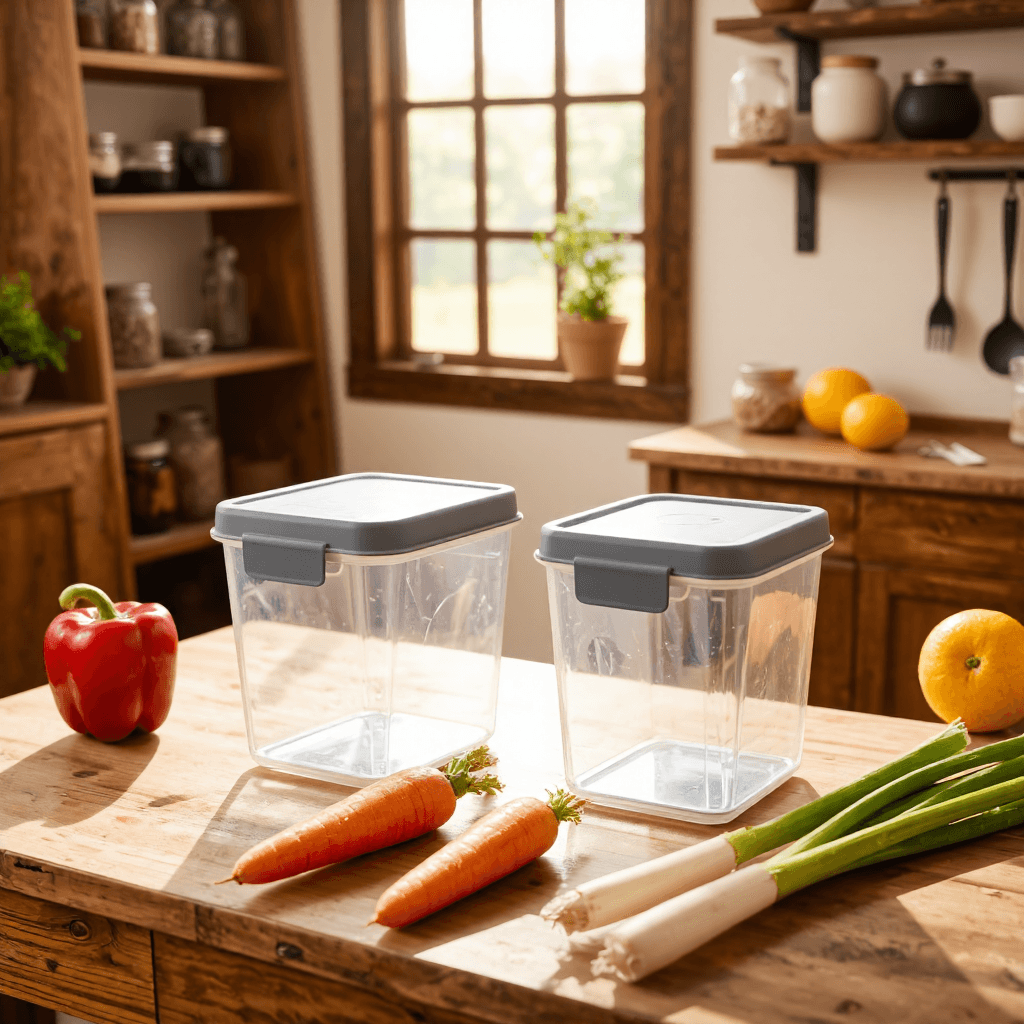 product photography of set of food storage containers