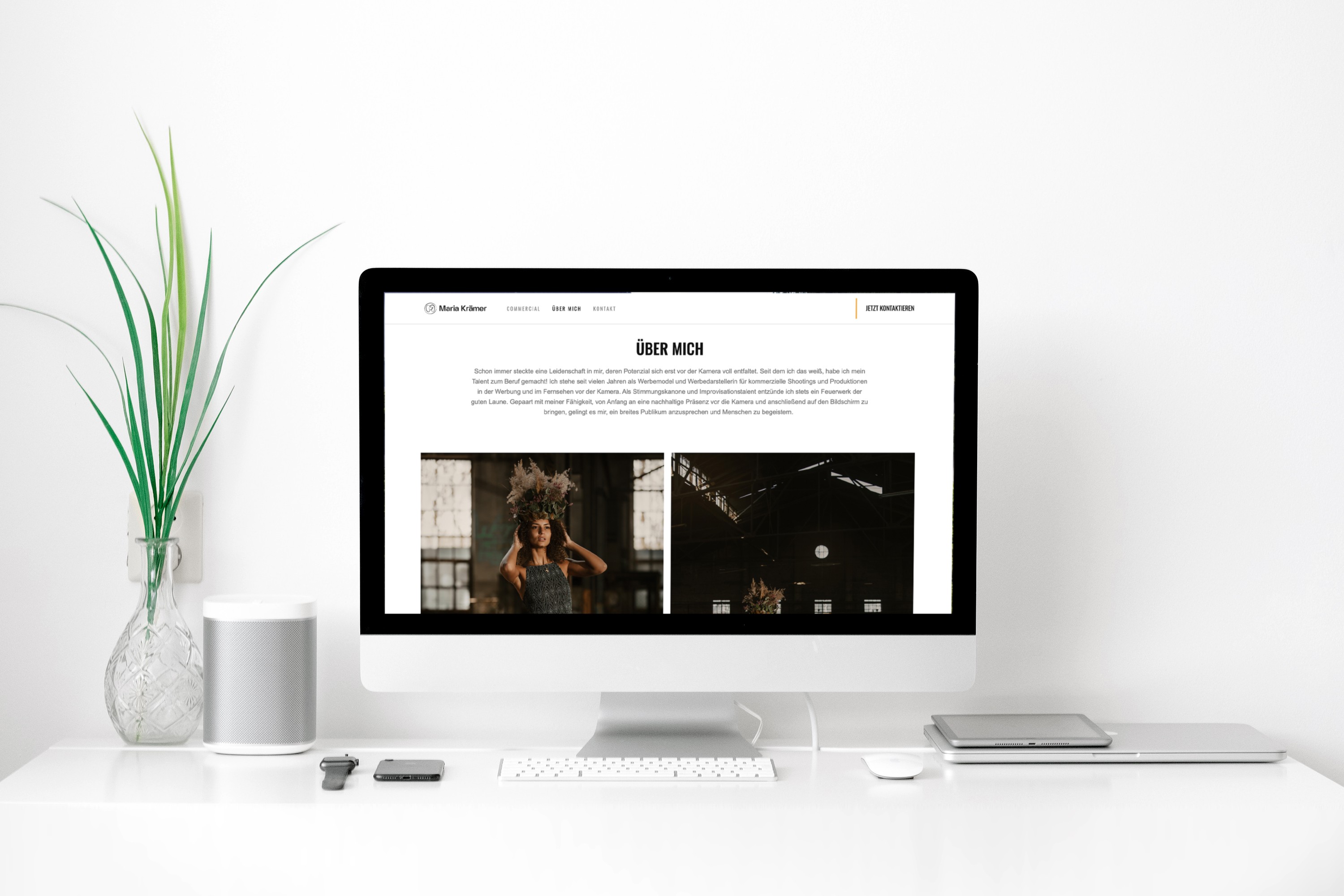 Mockup von einem iMac auf der Seite Maria-kraemer.de