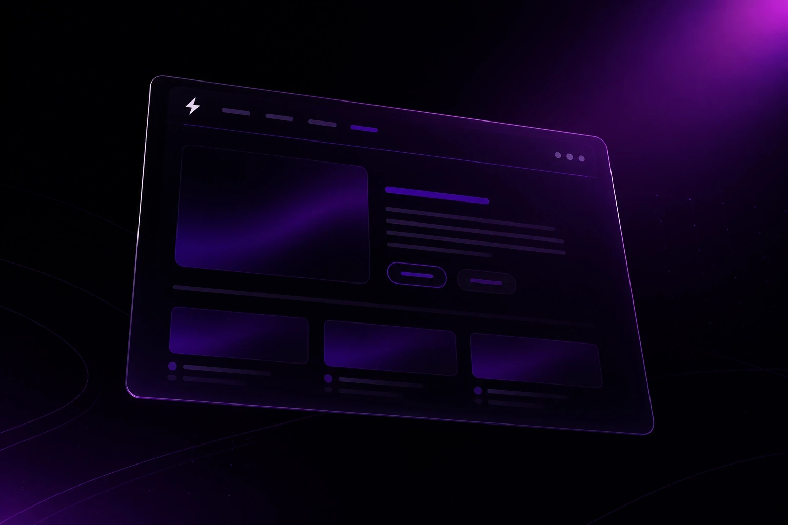 A high-tech laptop displaying a sleek, minimalist Framer-designed interface with a soft magenta glow on a deep black background. Alt: Sleek laptop screen showing high-performance web design for a luxury brand.