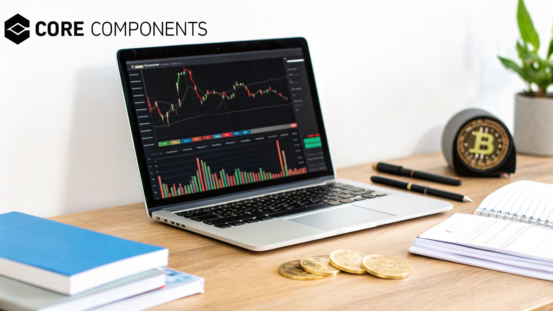 Person analyzing charts and graphs on multiple screens, representing investment analysis.
