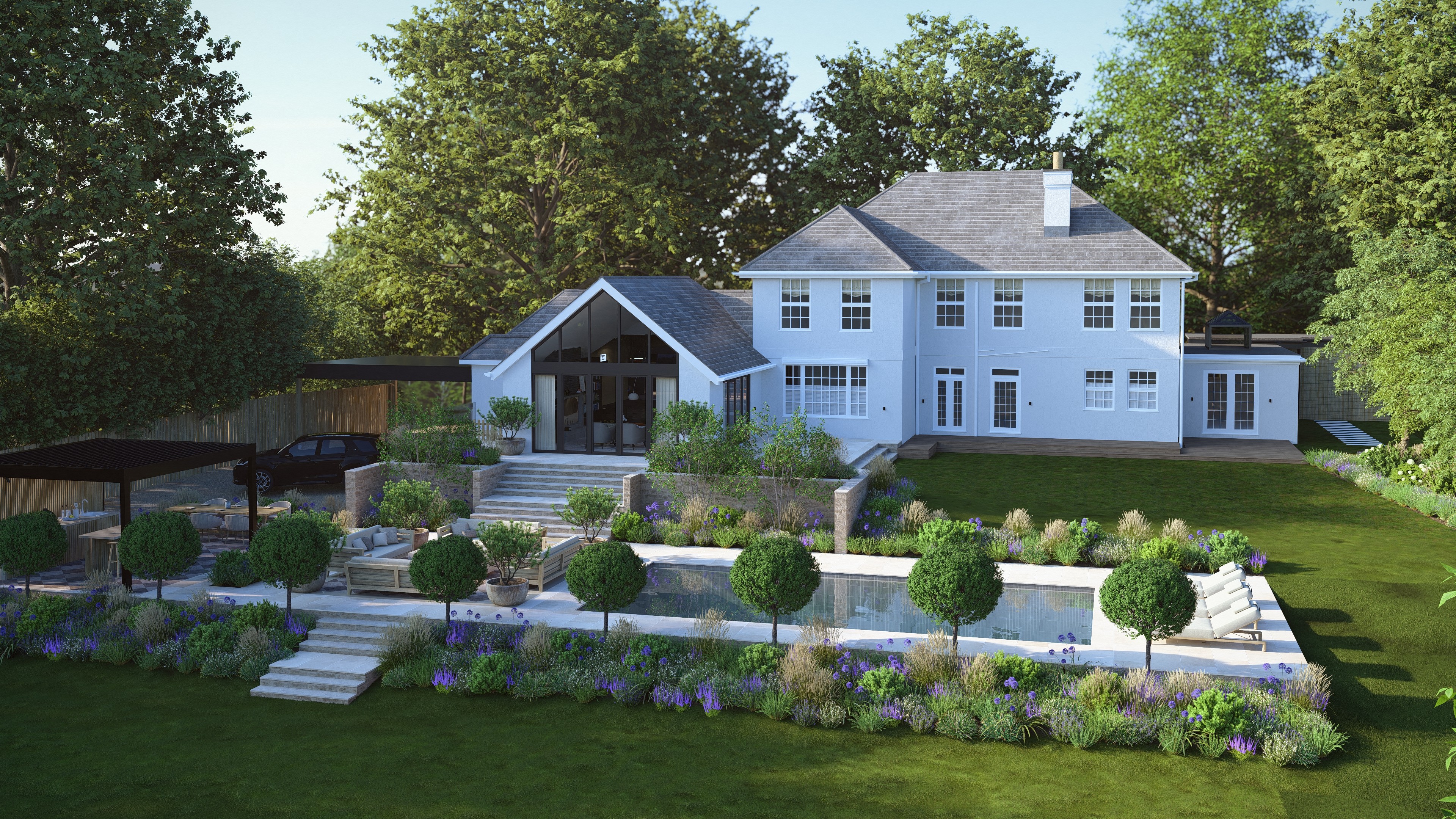 Terraced Pool Garden