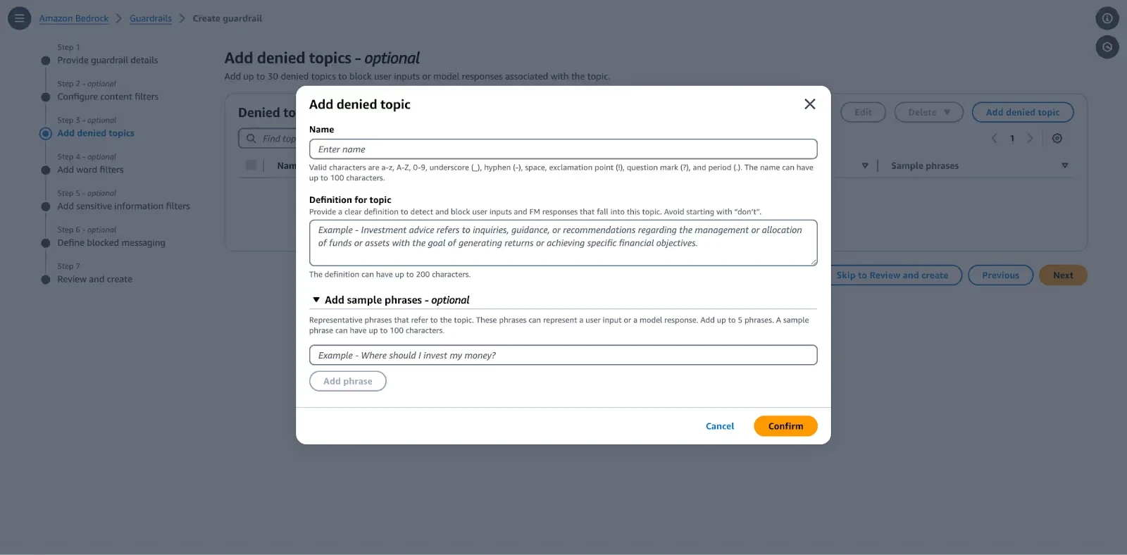 Denied Topics