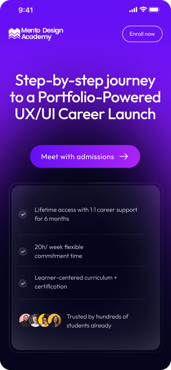Phone screen showing a daek website interface