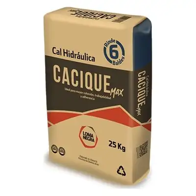Cal hidratada Cacique Max, loma negra · bolsa de 25 kg