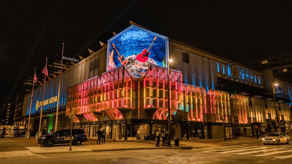 Outdoor digital signage at night
