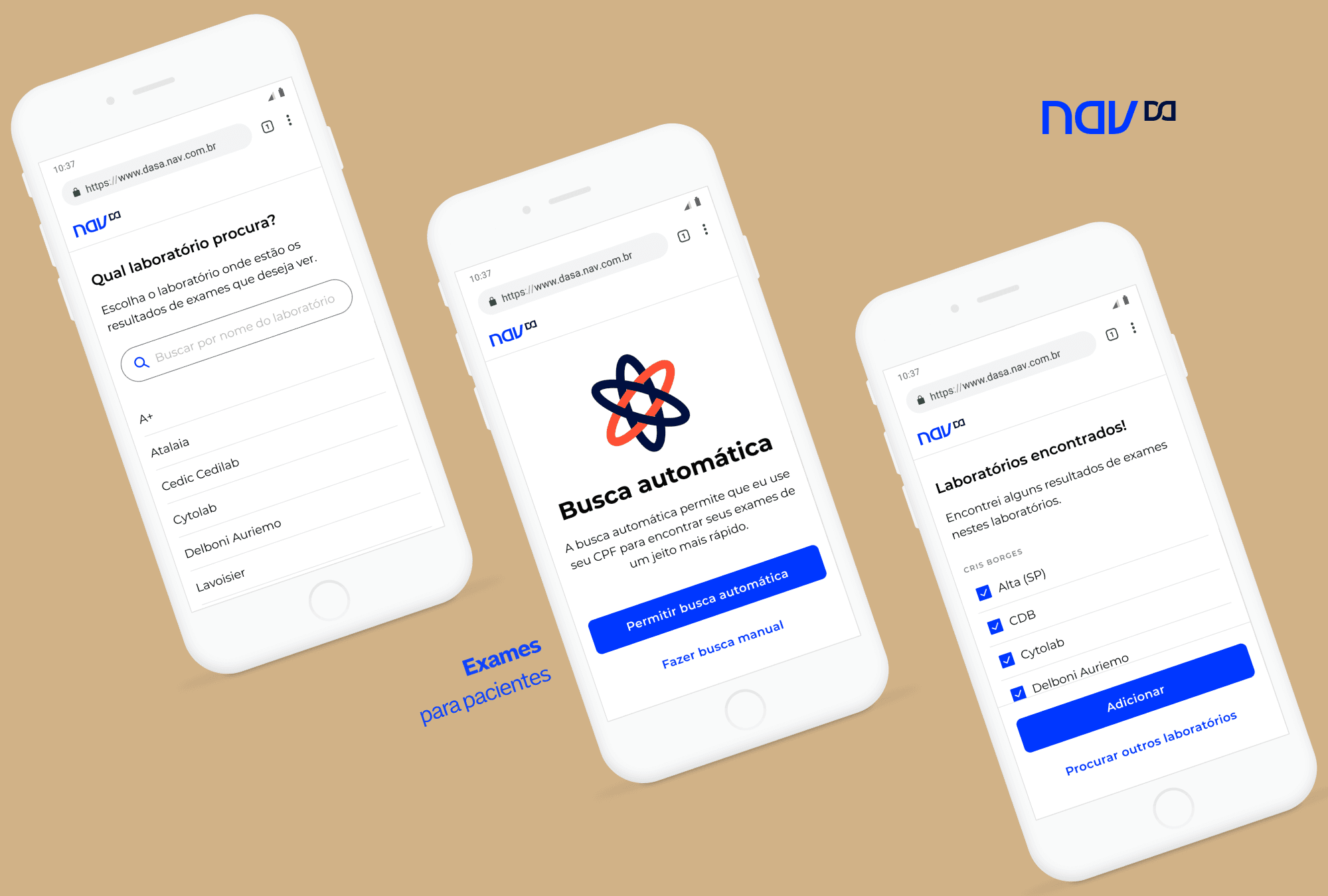 Nav • Agendamento de exames para pacientes