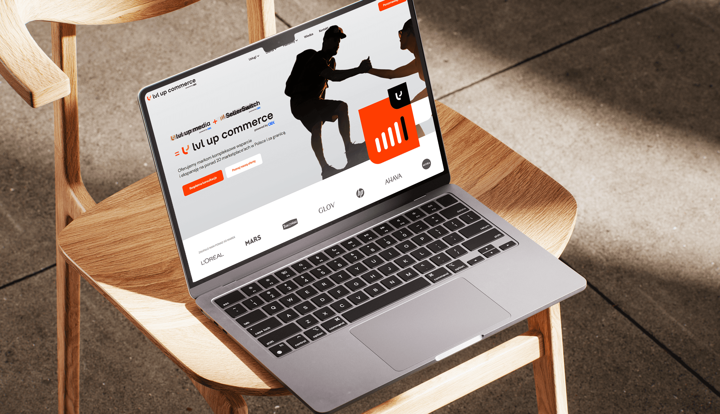 Mockup of the new LVL UP Commerce website homepage showcasing modern UI, clean layout, and marketplace-focused branding.