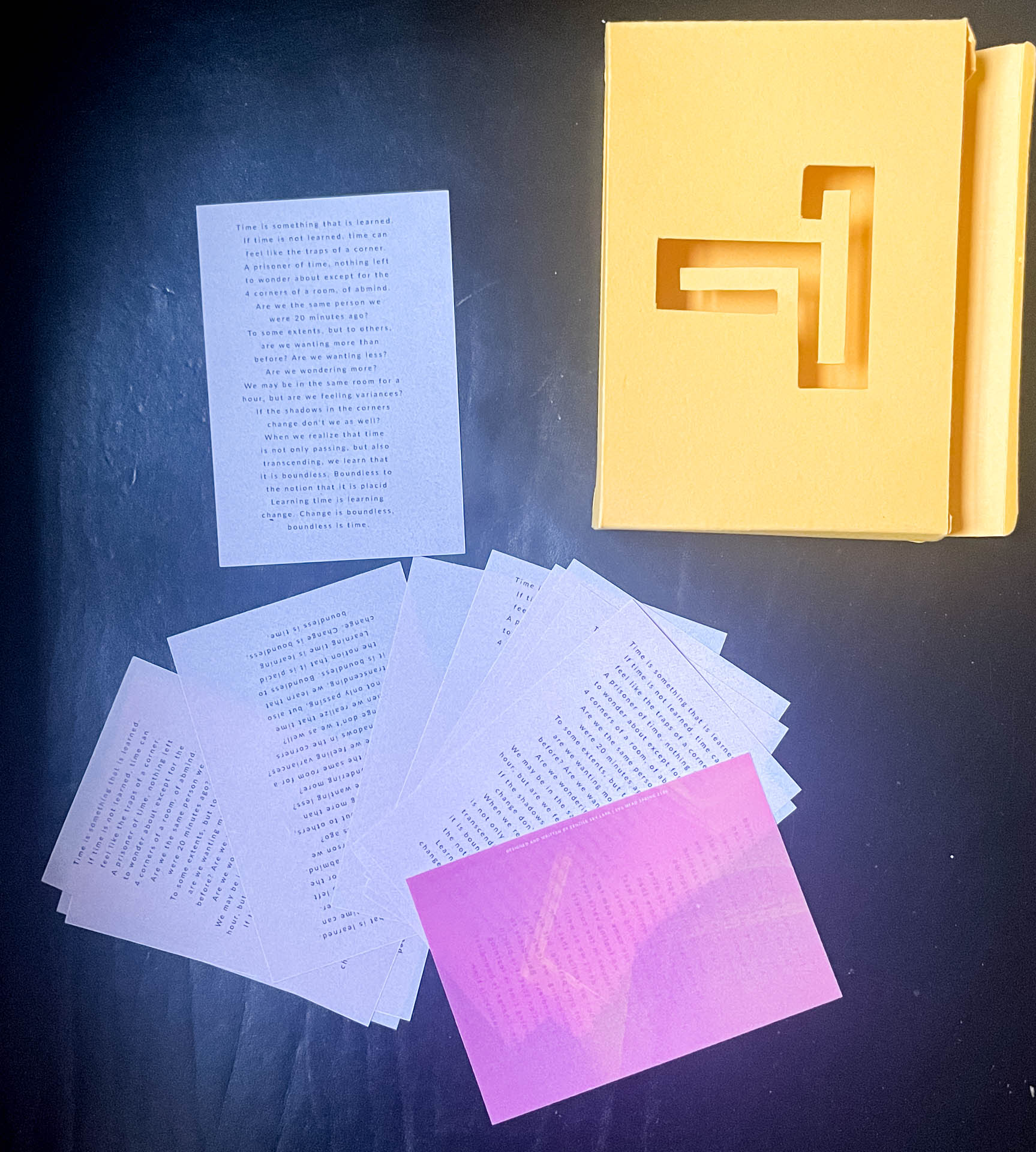 small papers with writing on them