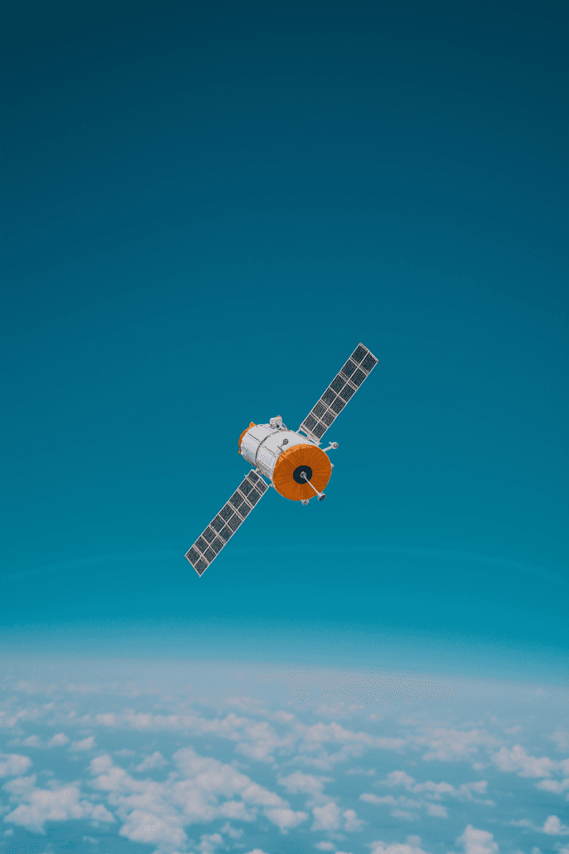 Satelite orbiting in space