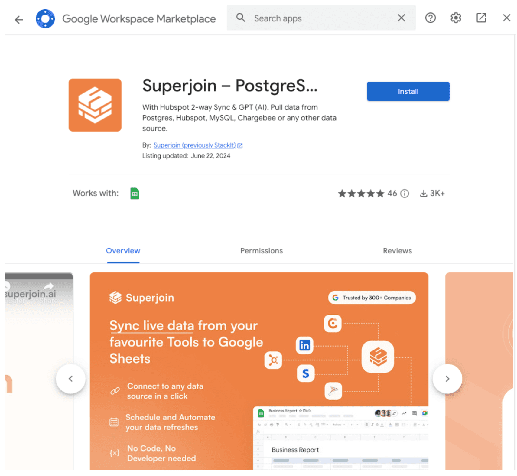 Superjoin in the Google Marketplace 